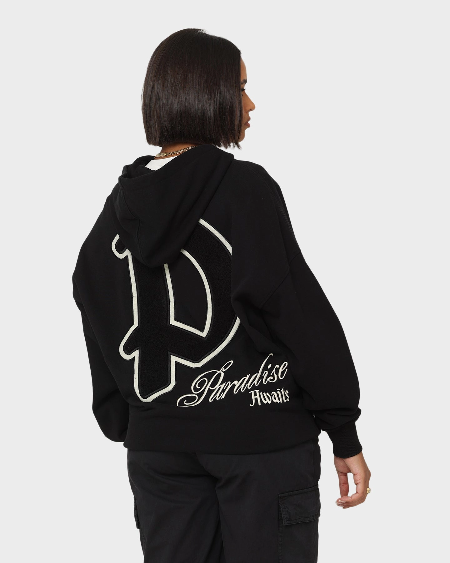 Fashionable Outerwear Loiter Paradise Zip Hoodie Off Black