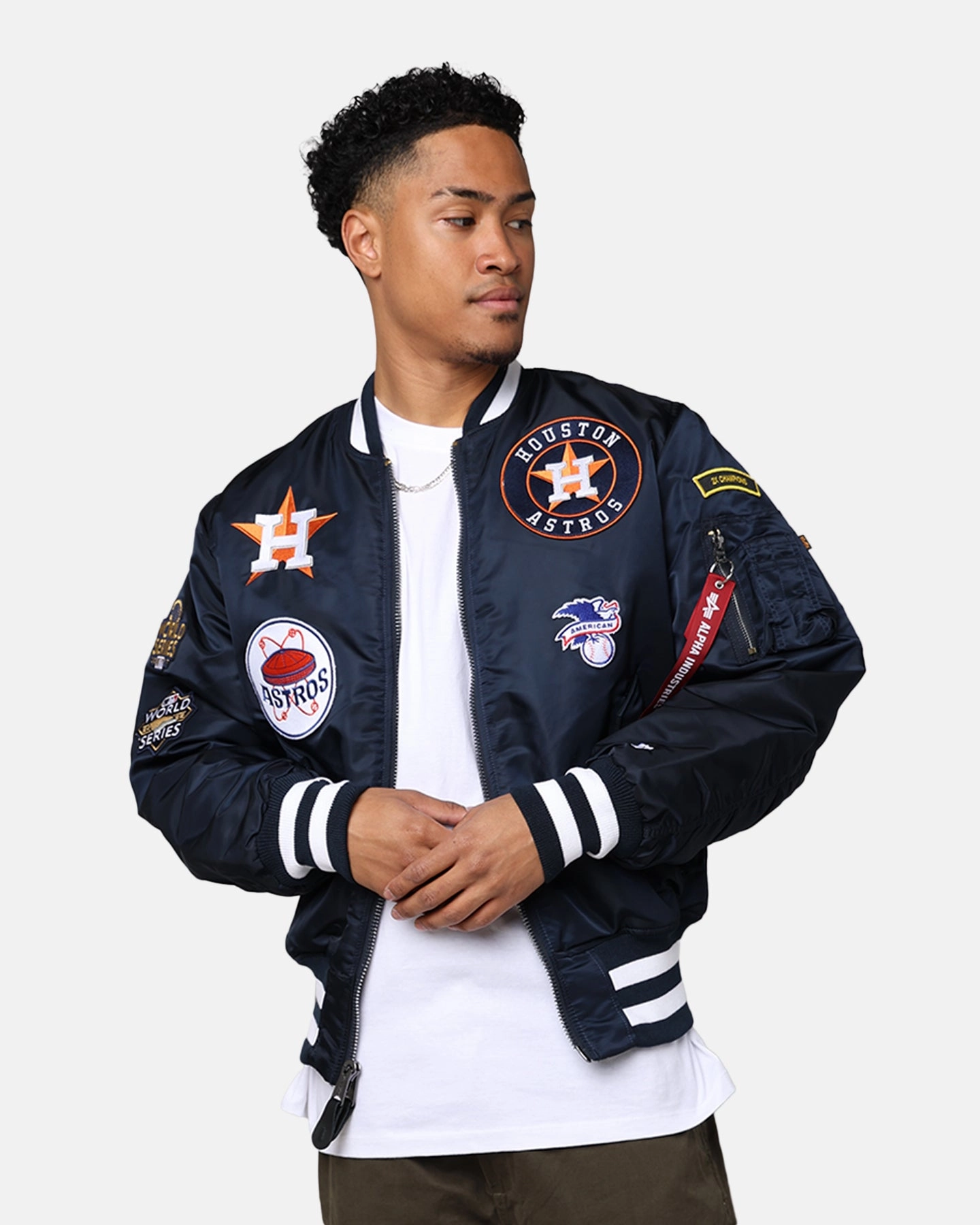 Clock New Era X Alpha Series X MLB Houston Astros MA-1 Bomber Jacket Navy