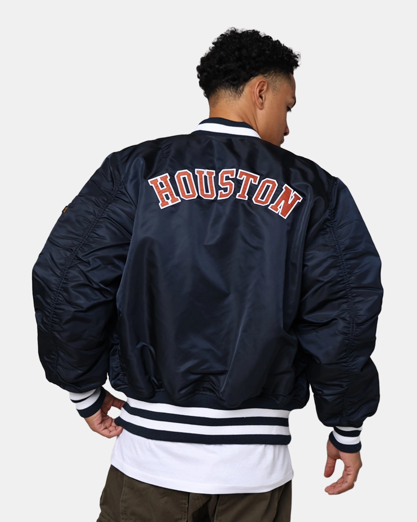 New Era X Alpha Series X MLB Houston Astros MA-1 Bomber Jacket Navy Casual Edge Layering Compatible
