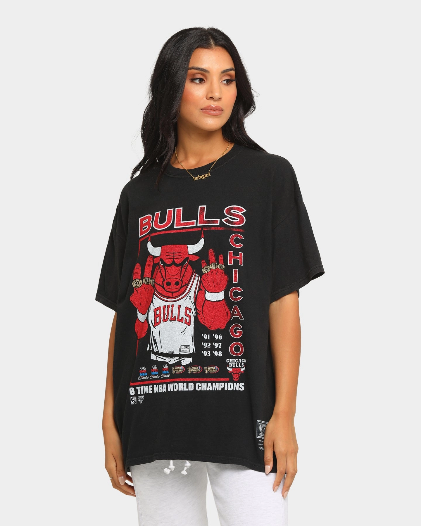 warm weather Mitchell & Ness Chicago Bulls Vintage Champs Rings T-Shirt Vintage Black