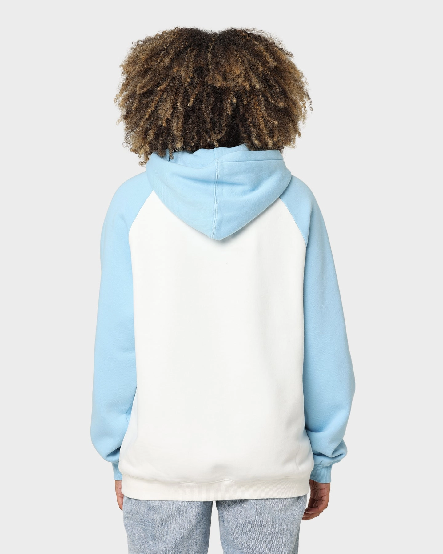 Polyester National Collegiate Athletic Association UNC Two Tone Raglan Hoodie Vintage White/Washed Carolina