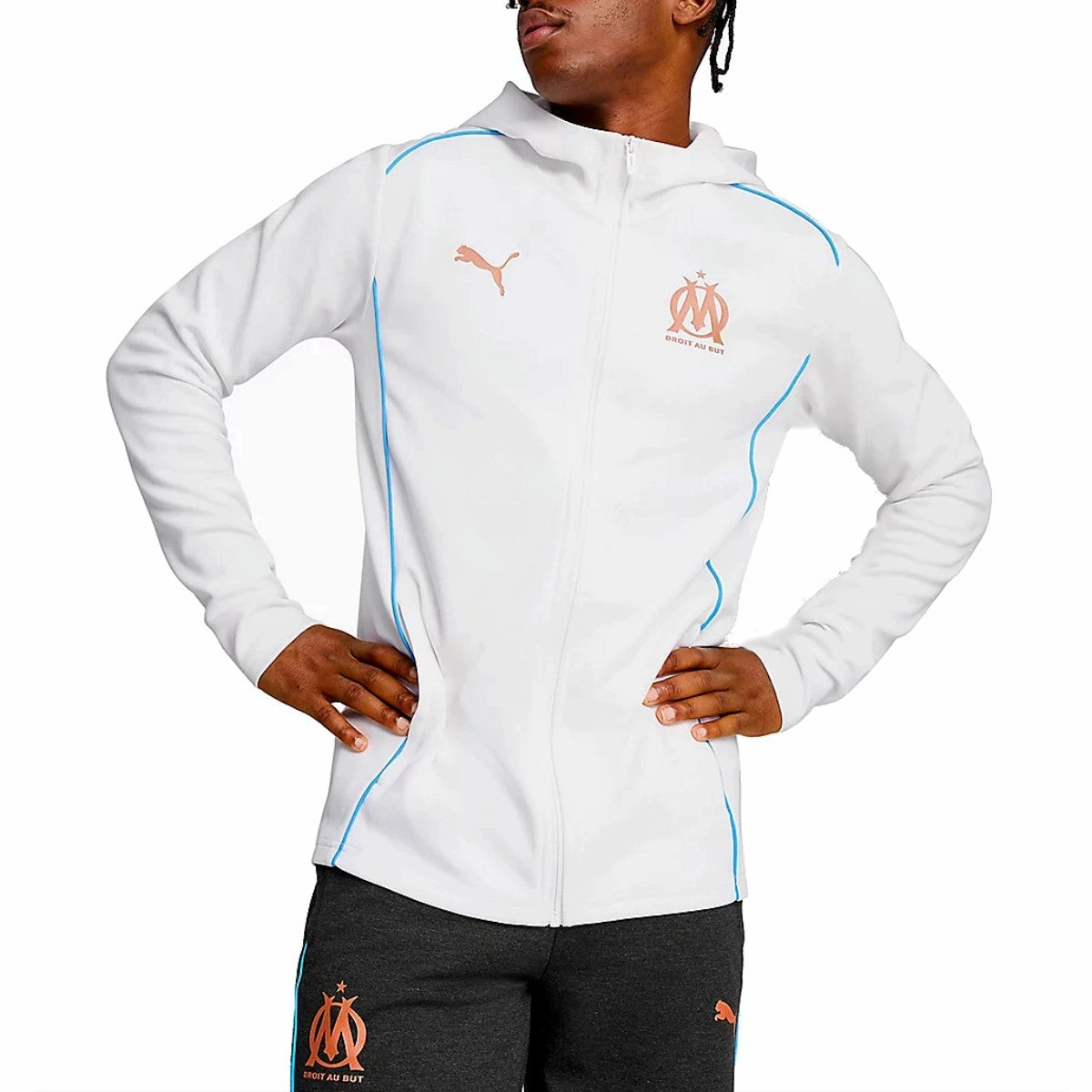 Moisture Control Lining Olympique Marseille Casual presentation tracksuit 2024/25 white/black - Puma