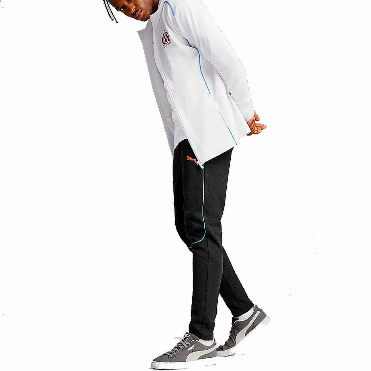 intelligent ElasticCuffs Olympique Marseille Casual presentation tracksuit 2024/25 white/black - Puma