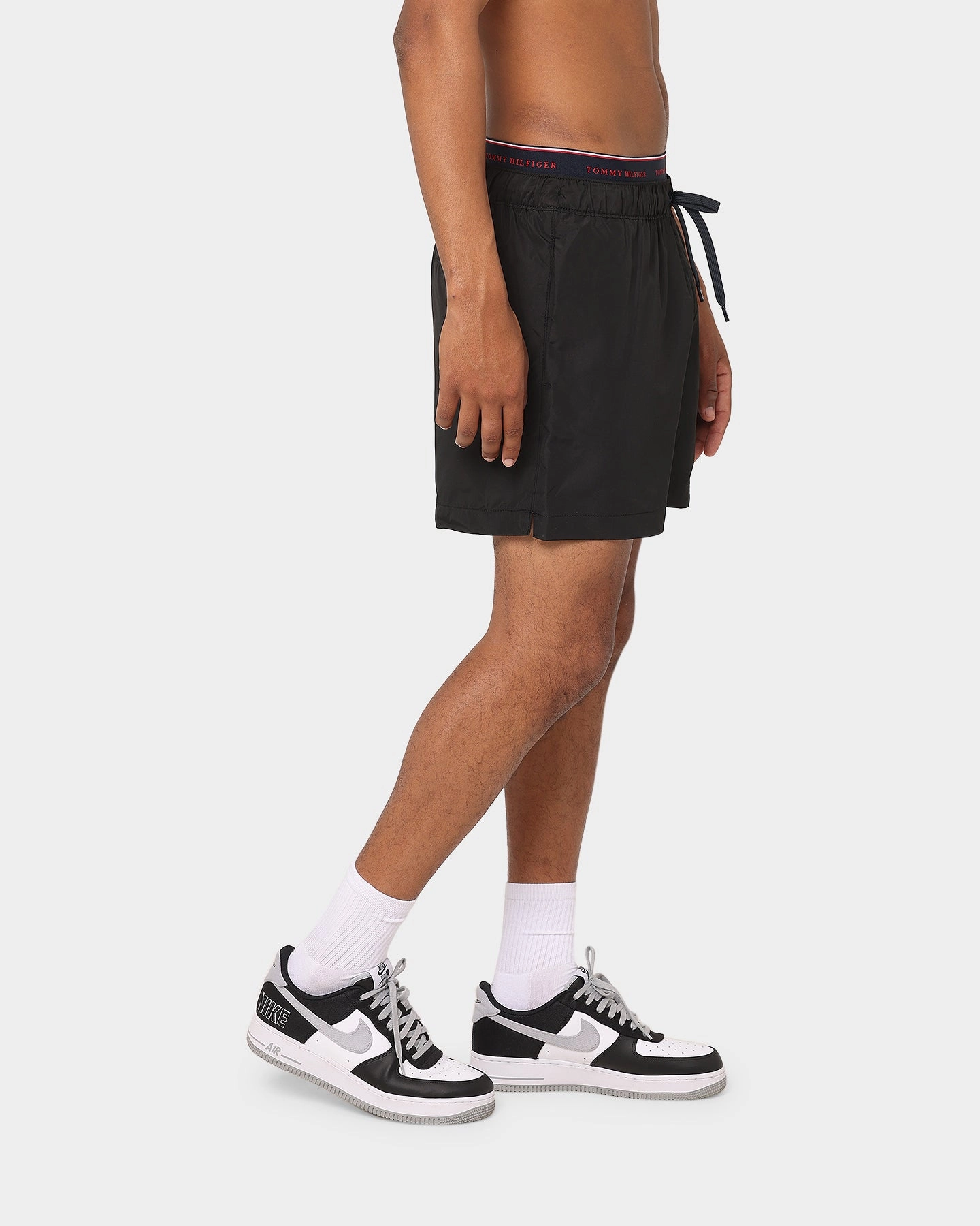 concert outfit Tommy Hilfiger Logoline Drawstring Swim Shorts Black
