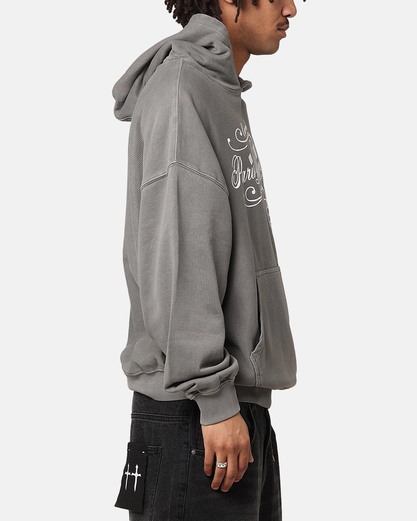 Carre Shootout Hoodie Washed Charcoal Contoured Fit Long-sleeved
