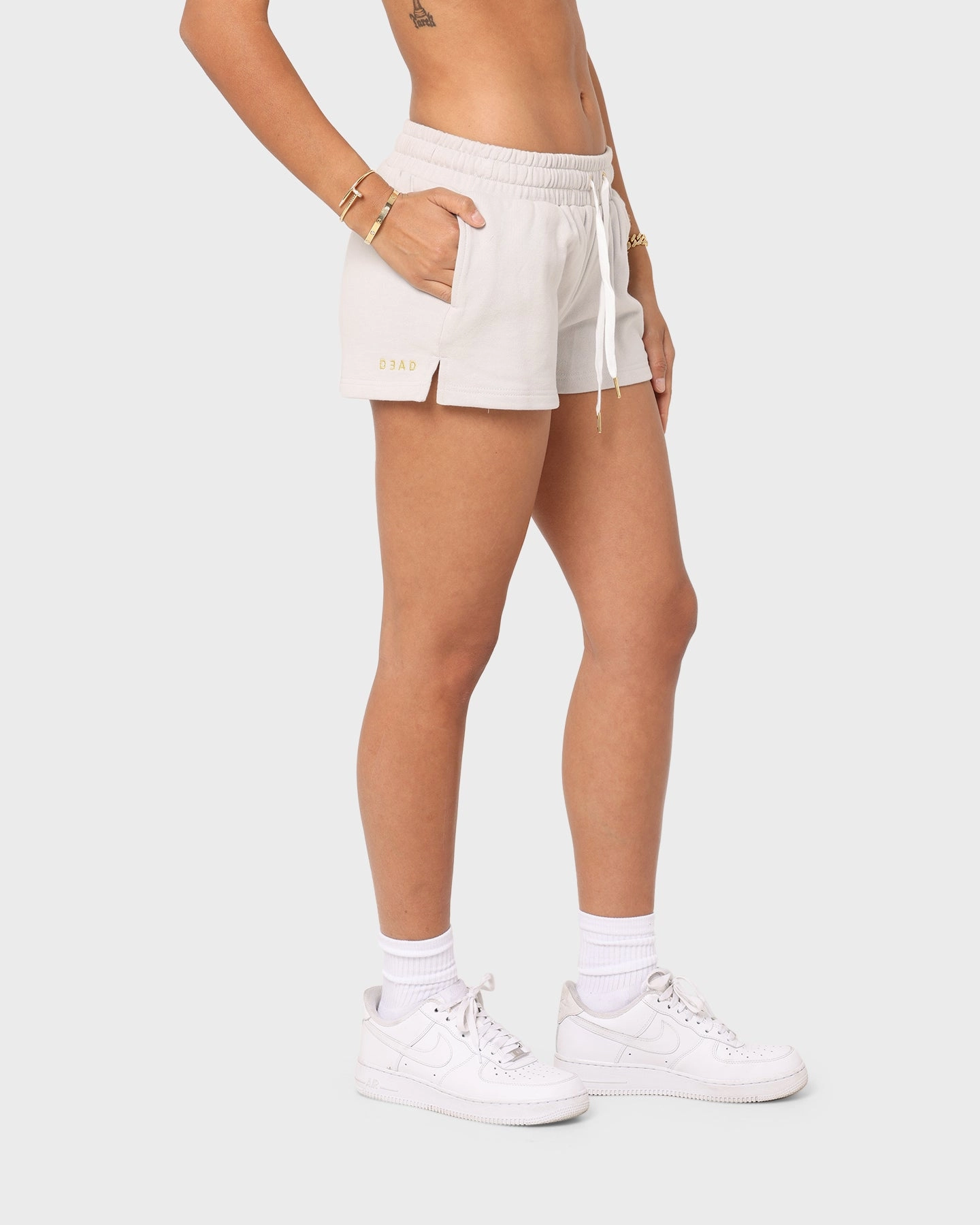 Style Basic Beach Ready Shorts Dead Studios Women's Sports Fleece Shorts Light Grey