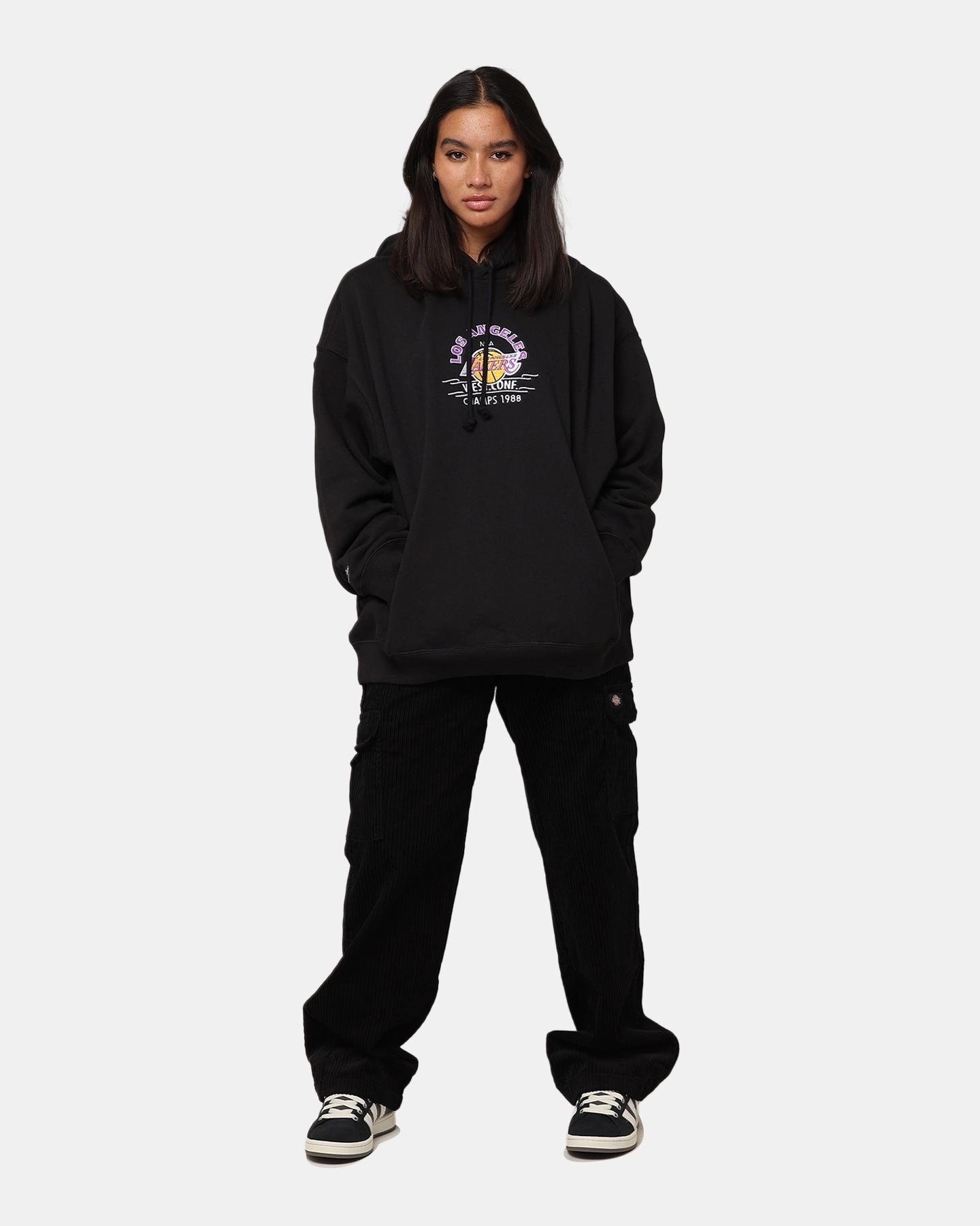 Mitchell & Ness Los Angeles Lakers Letterman Hoodie Black Approve