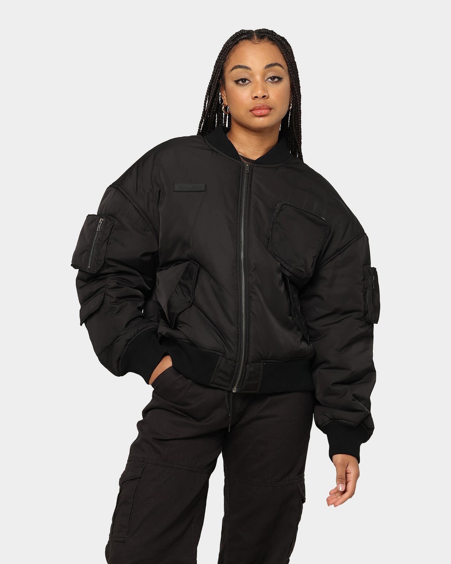 EN ES Flight Bomber Jacket Black Dance