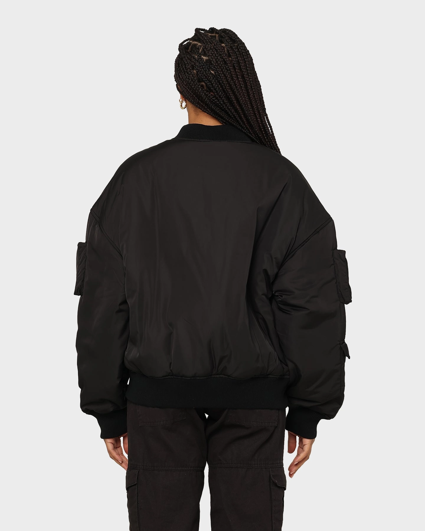 EN ES Flight Bomber Jacket Black Premium