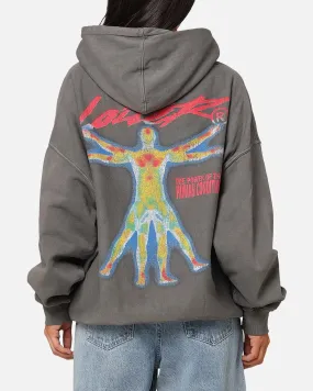 Lockdown Hood Toggle Loiter Human Condition Hoodie Washed Charcoal