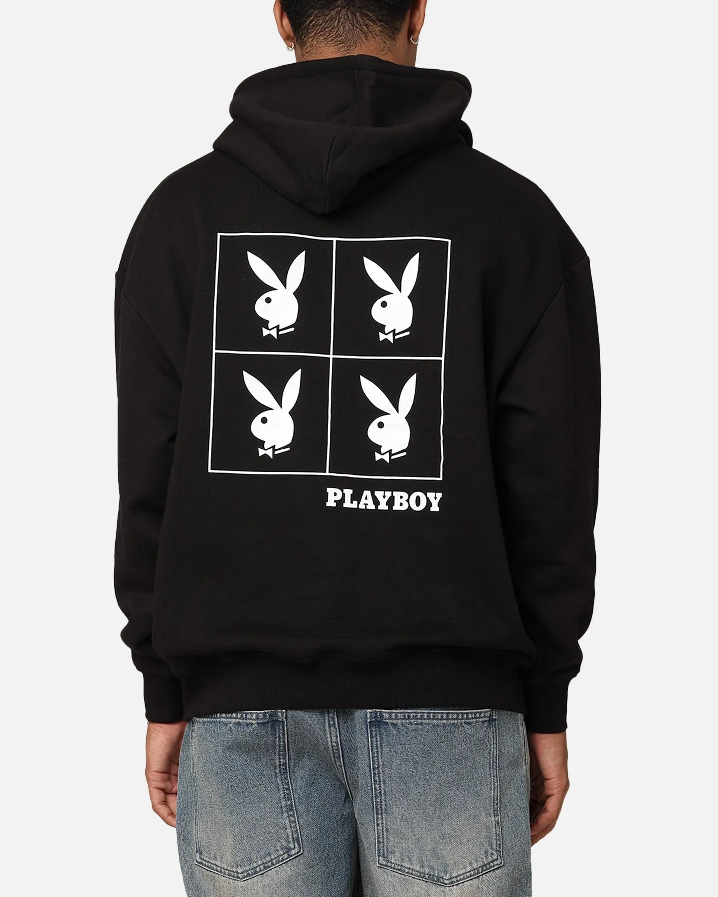 Playboy RHD Sqaured Hoodie Black Perforated Underarm Vents Hear