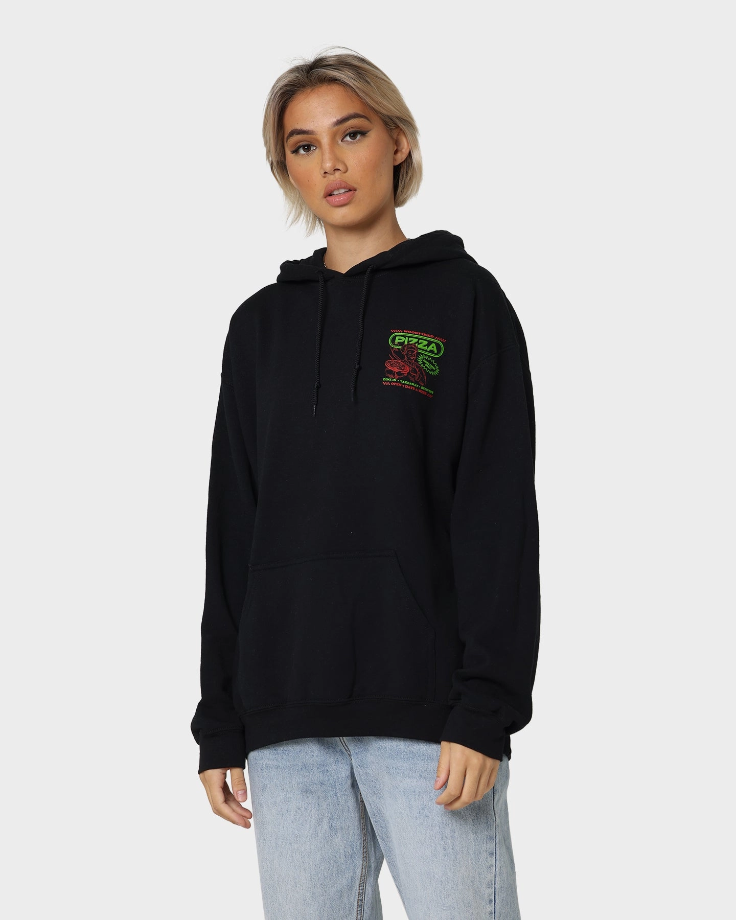 Generosity Win Goat Crew Pizza Shop Hoodie Black