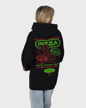 Goat Crew Pizza Shop Hoodie Black Thermolite Insulation Urban Style