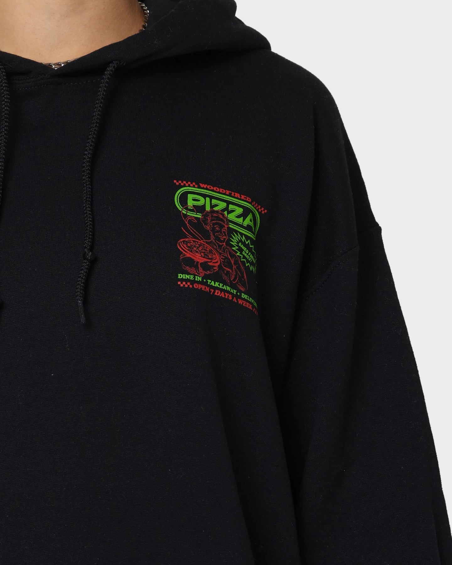 Goat Crew Pizza Shop Hoodie Black Portray