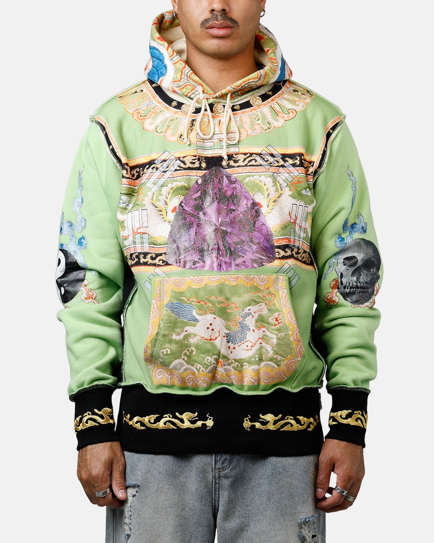 Windproof Barrier ABC Birthstone Hoodie Light Green