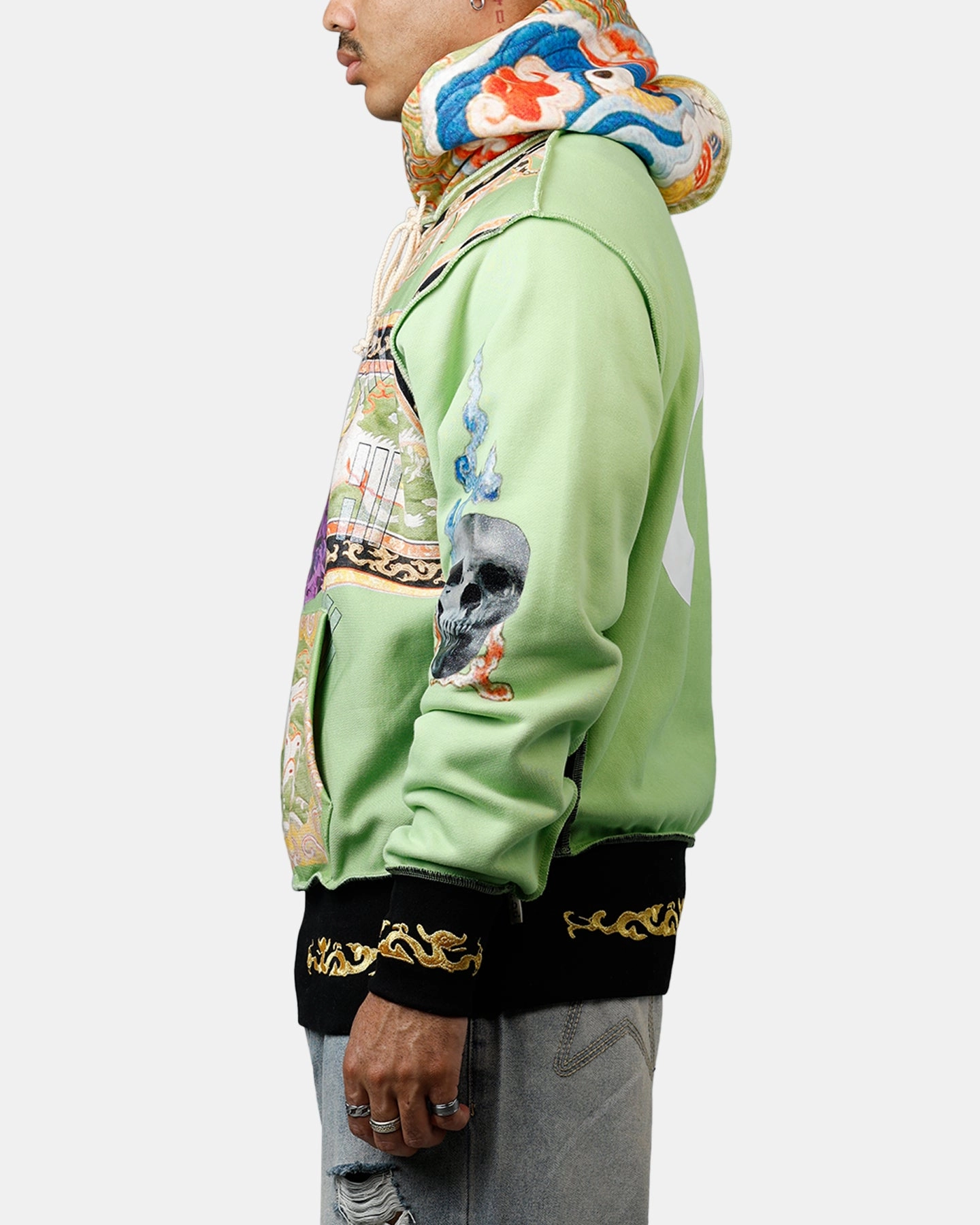 ABC Birthstone Hoodie Light Green waist length