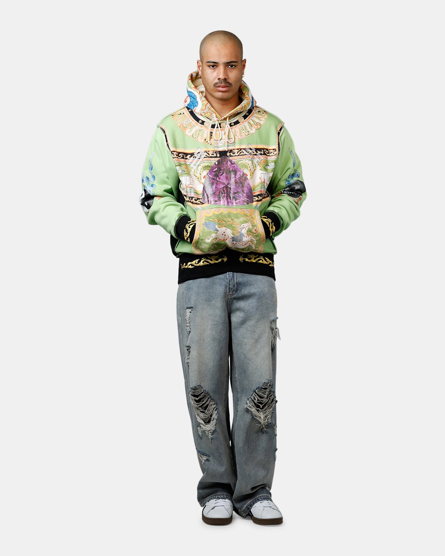 ABC Birthstone Hoodie Light Green SlitPockets