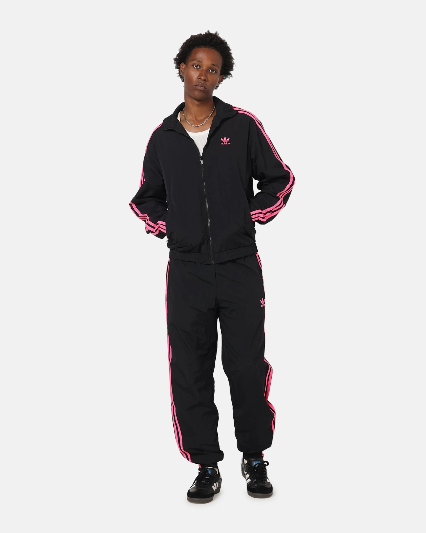 wedding ceremony Report Adidas Firebird Track Jacket Black/Lucid Pink
