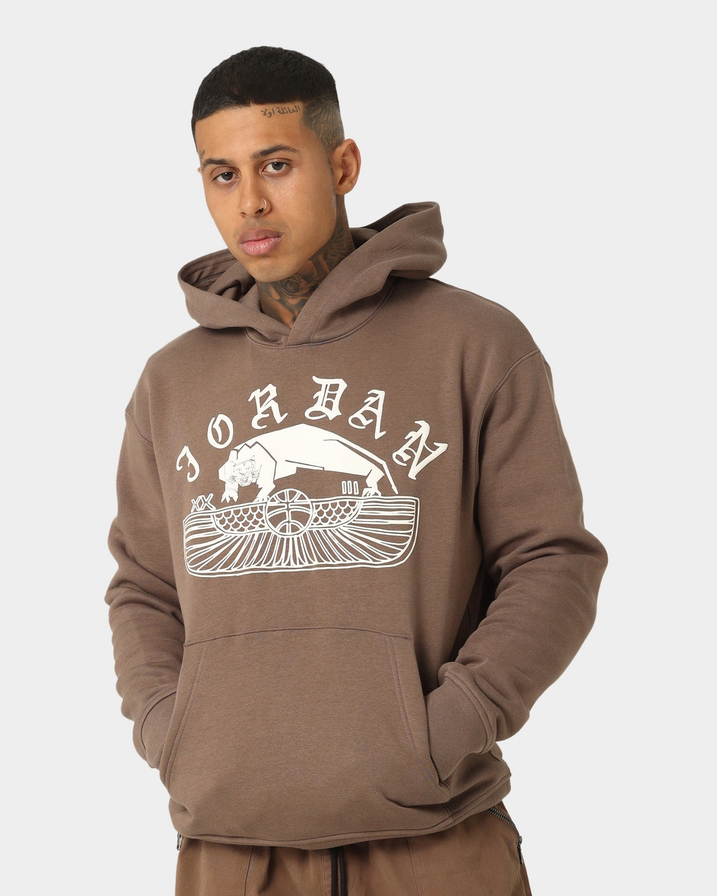 runway show Seasonal Function Jordan Flight Artist Series Fleece Pullover Hoodie Palomino/Sail