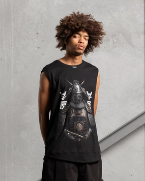 UV Protection Fabric Flattering Cut The Anti Order Shaolin Panelled Singlet Black