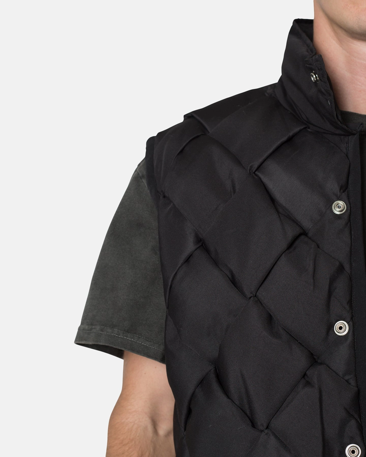 MNML Woven Puffer Vest Black Sophisticated