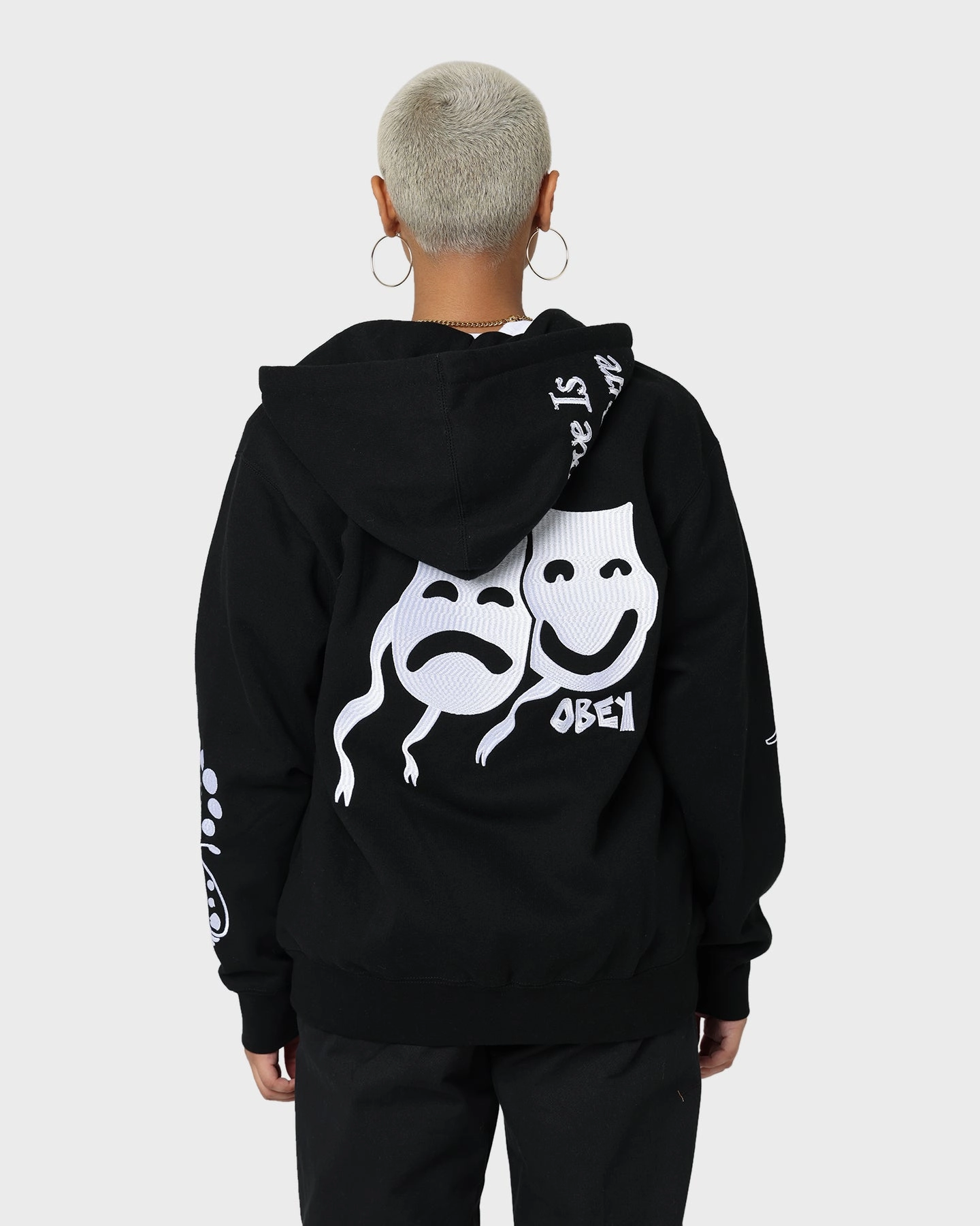 Obey Flash Zip Hoodie Black Fall Friendly