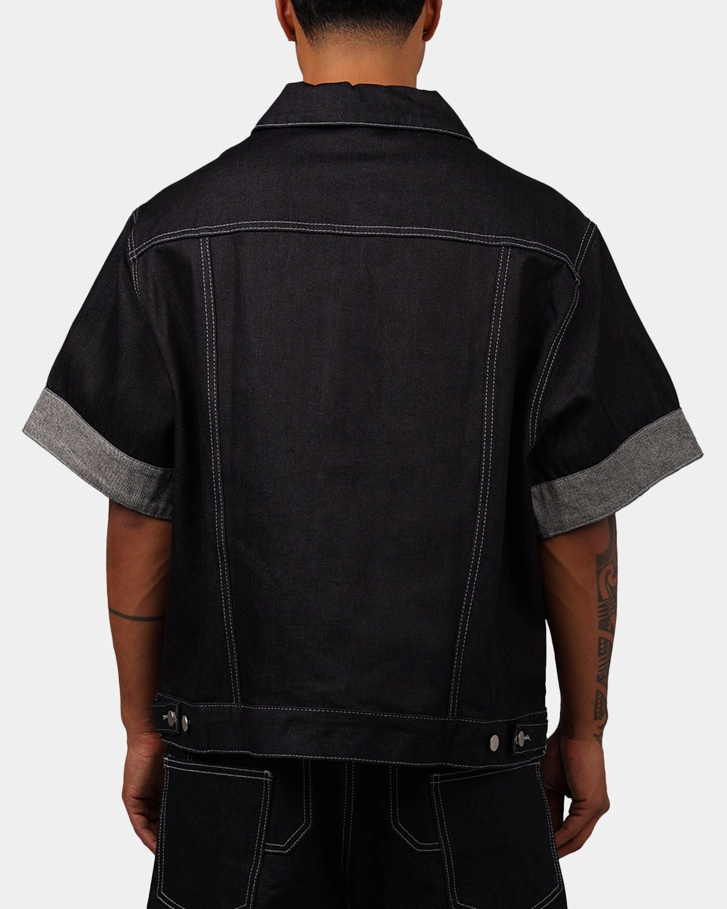 MNML Raw Denim Short Sleeve Jacket Blue Process