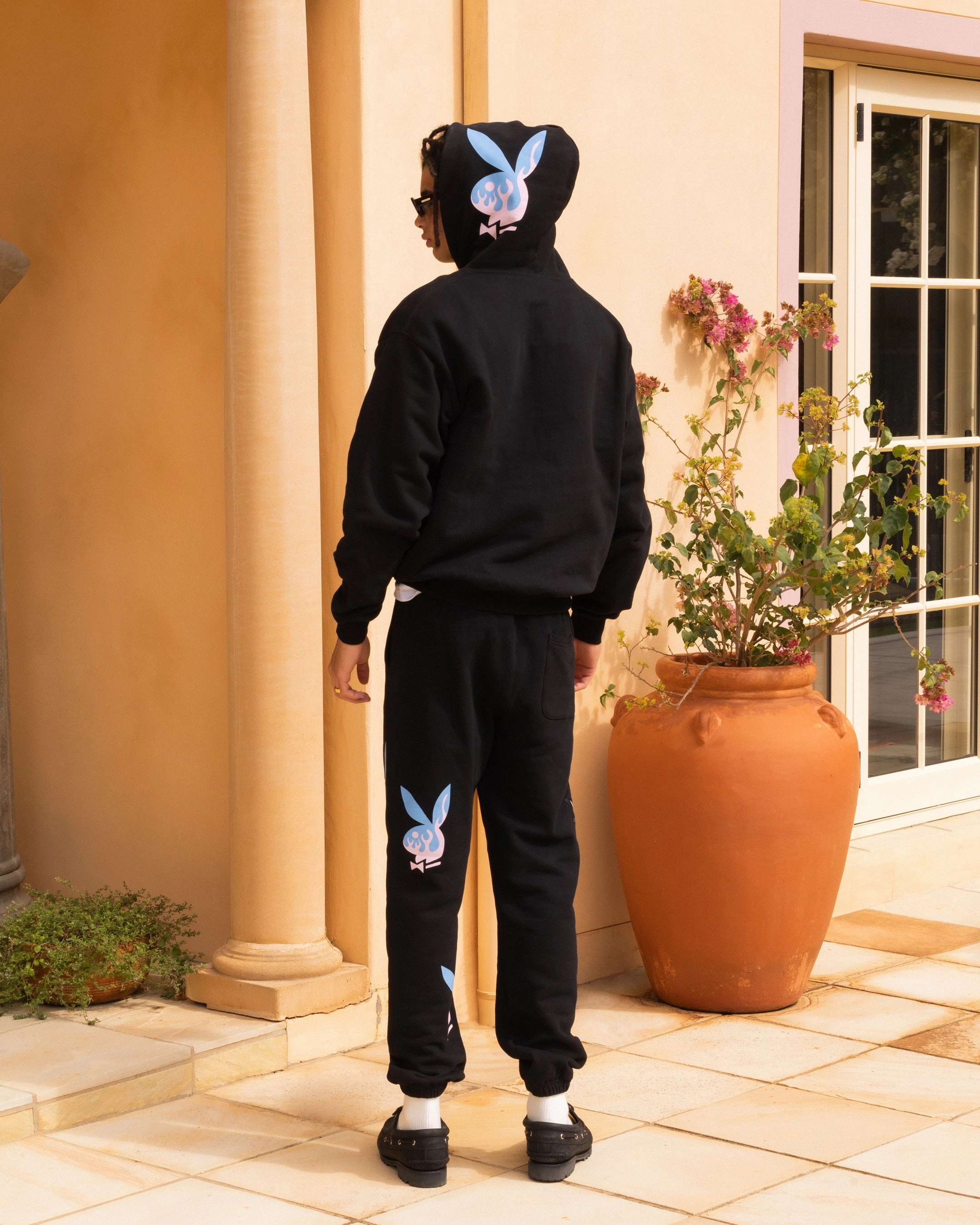 muted shades Playboy By Culture Kings Lit Bunny Fully Zip Hoodie Black