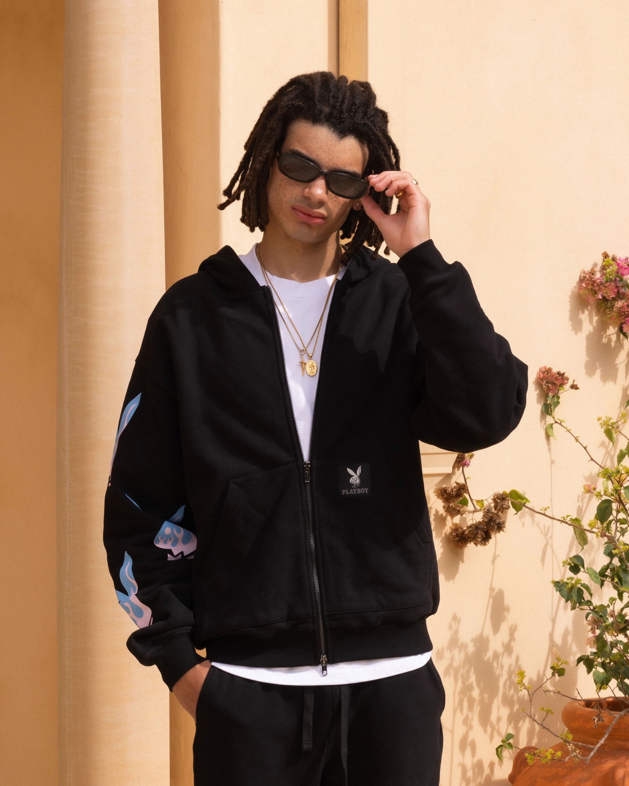 Universal Backpack Compatibility Active Movement Playboy By Culture Kings Lit Bunny Fully Zip Hoodie Black