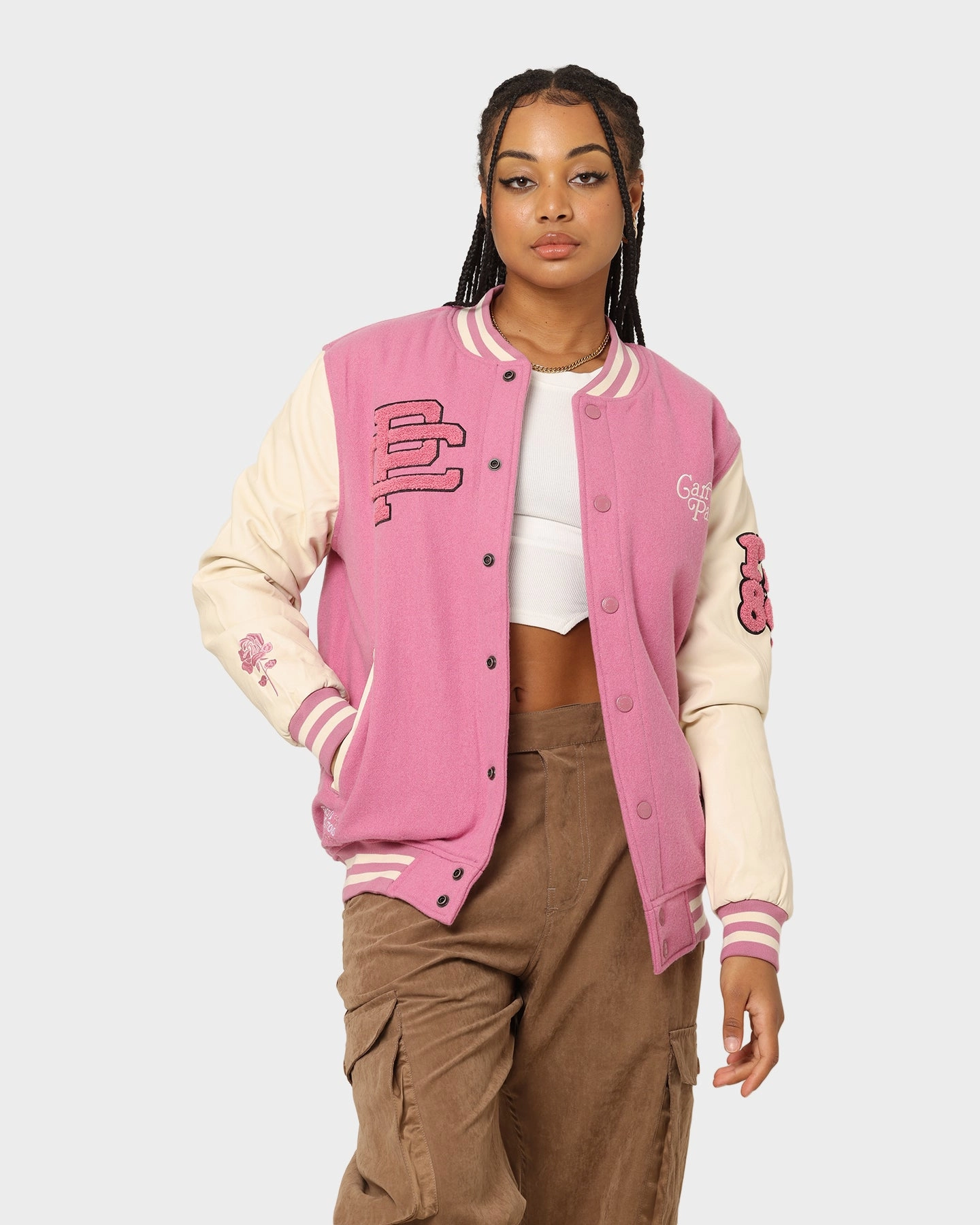 Carr?? Peace Varsity Jacket Pink Soap