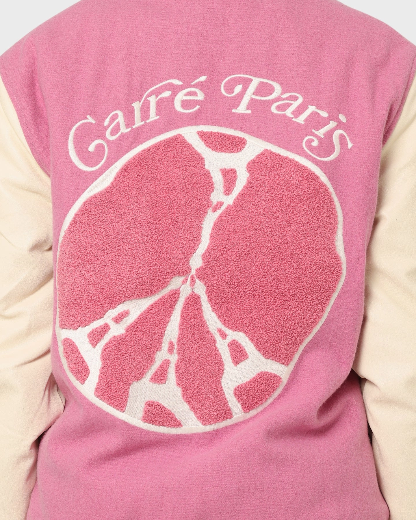 Award Carr?? Peace Varsity Jacket Pink