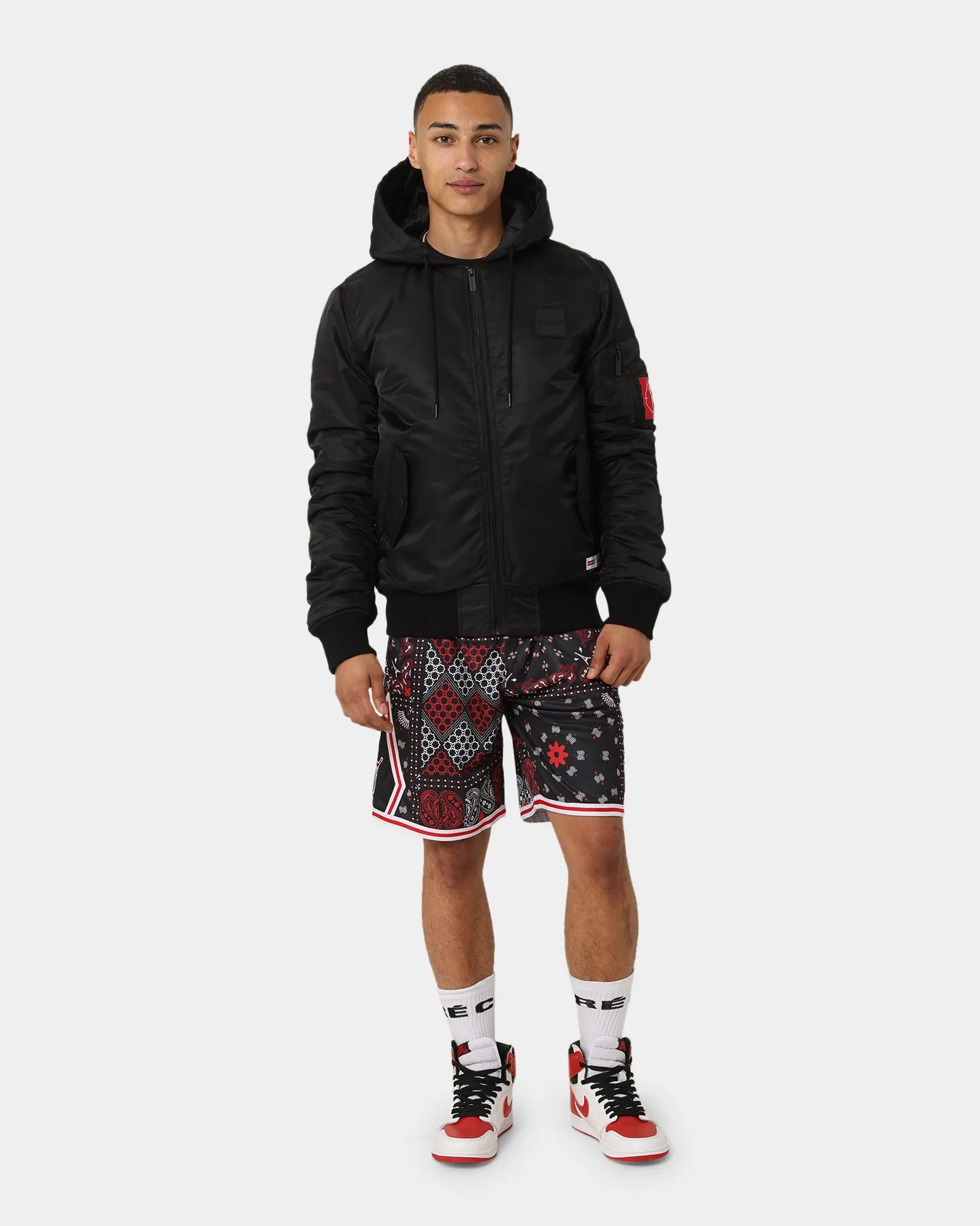 Carre Ultilitaire Hooded Bomber Jacket Black Outdoor Active