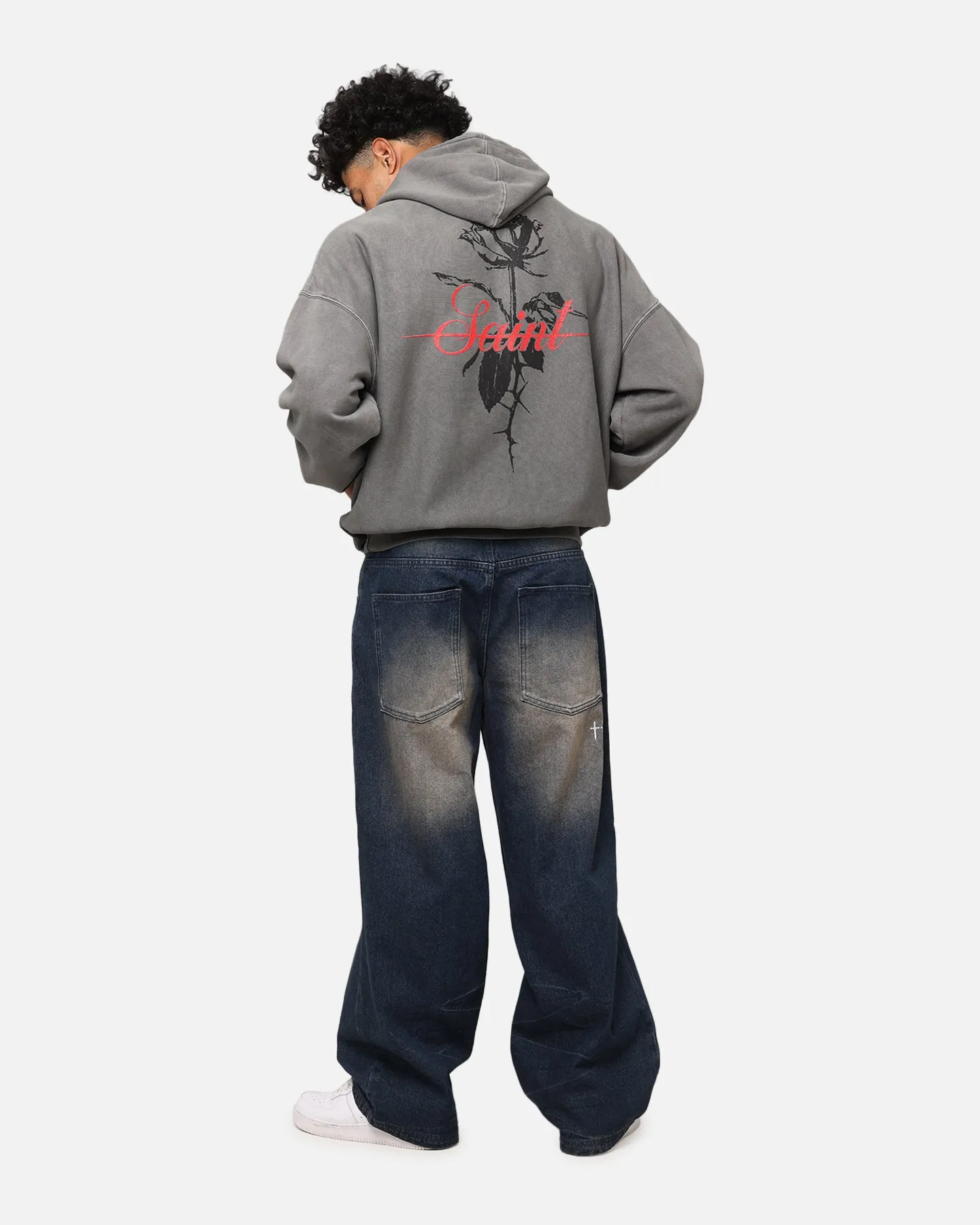 Saint Morta St Valentines Boxy Hoodie Washed Charcoal All-Season Wear Solution