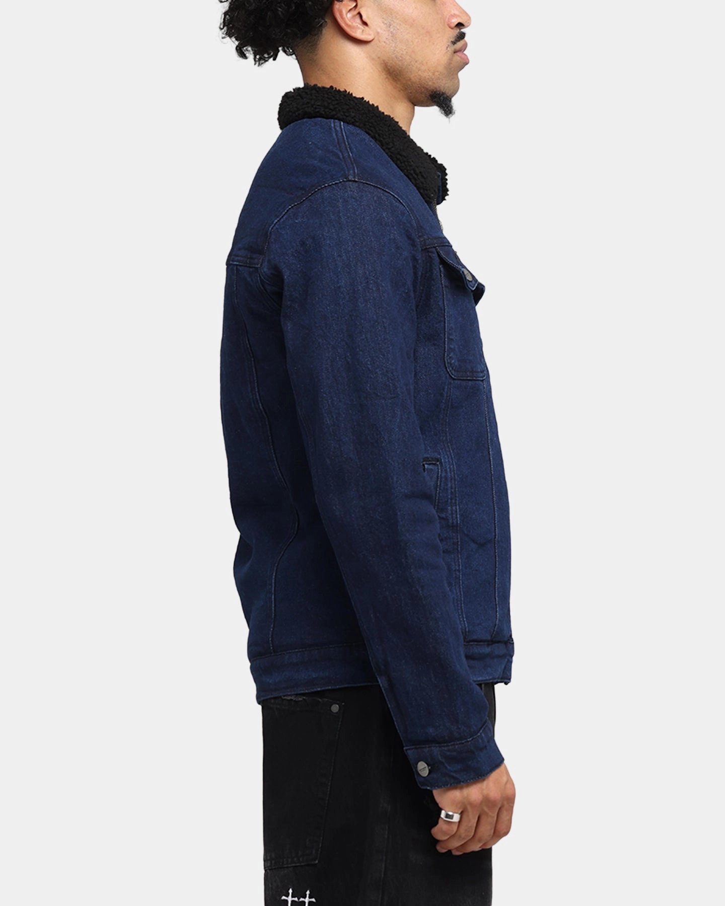 Saint Morta Sherpa Denim Zip Jacket Indigo/Black Calendar Speak
