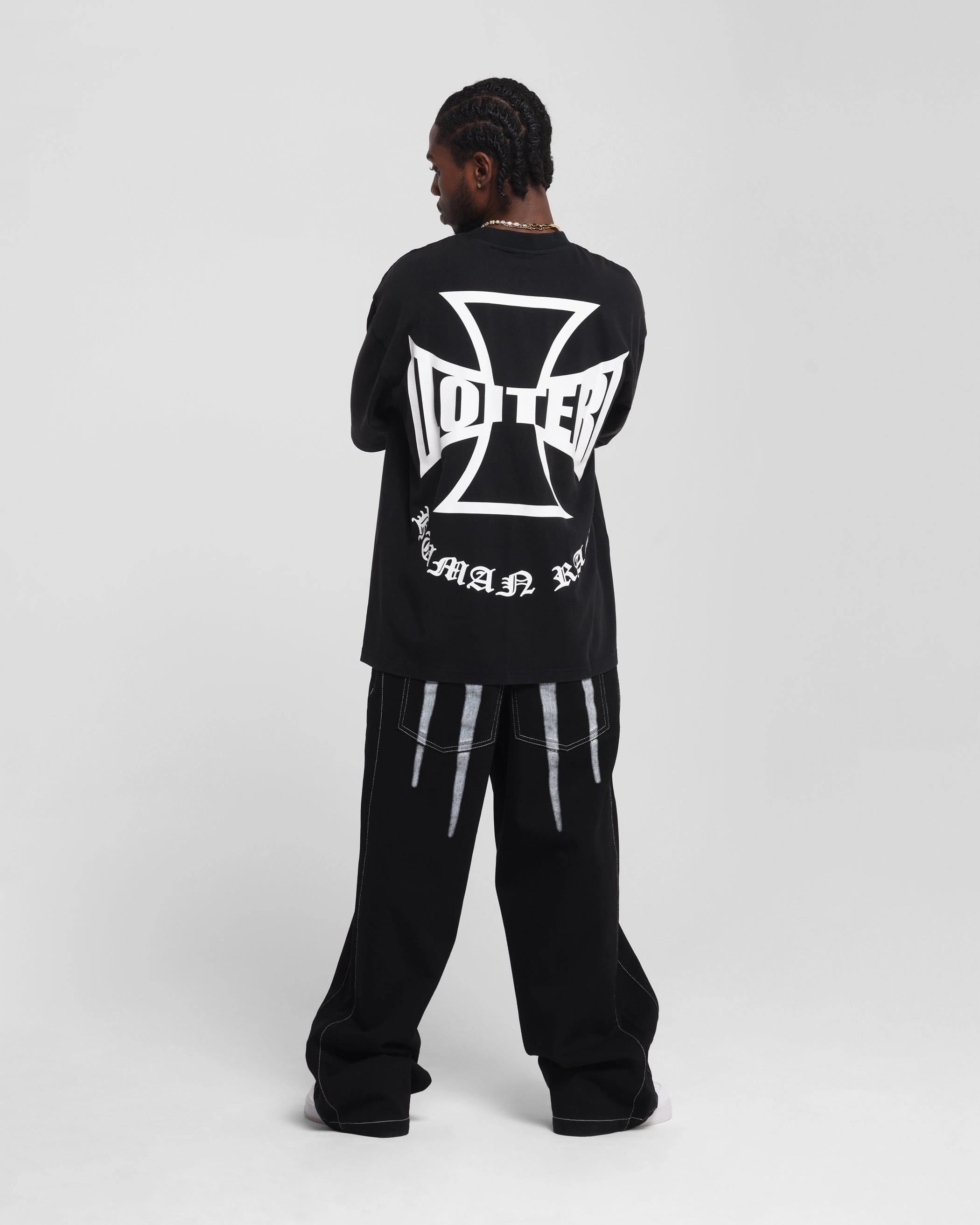 Premium Cotton Comfy Vibes Loiter Biker Vintage T-Shirt Vintage Black