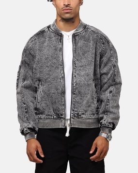 Saint Morta Flight Denim Jacket Black Stonewash suitable for dance parties Gloves