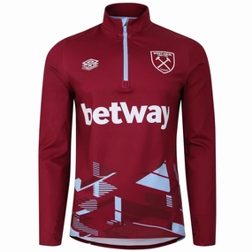 West Ham United pre-match training technical sweat top 2023/24  - Umbro Orthotic Compatible Structure