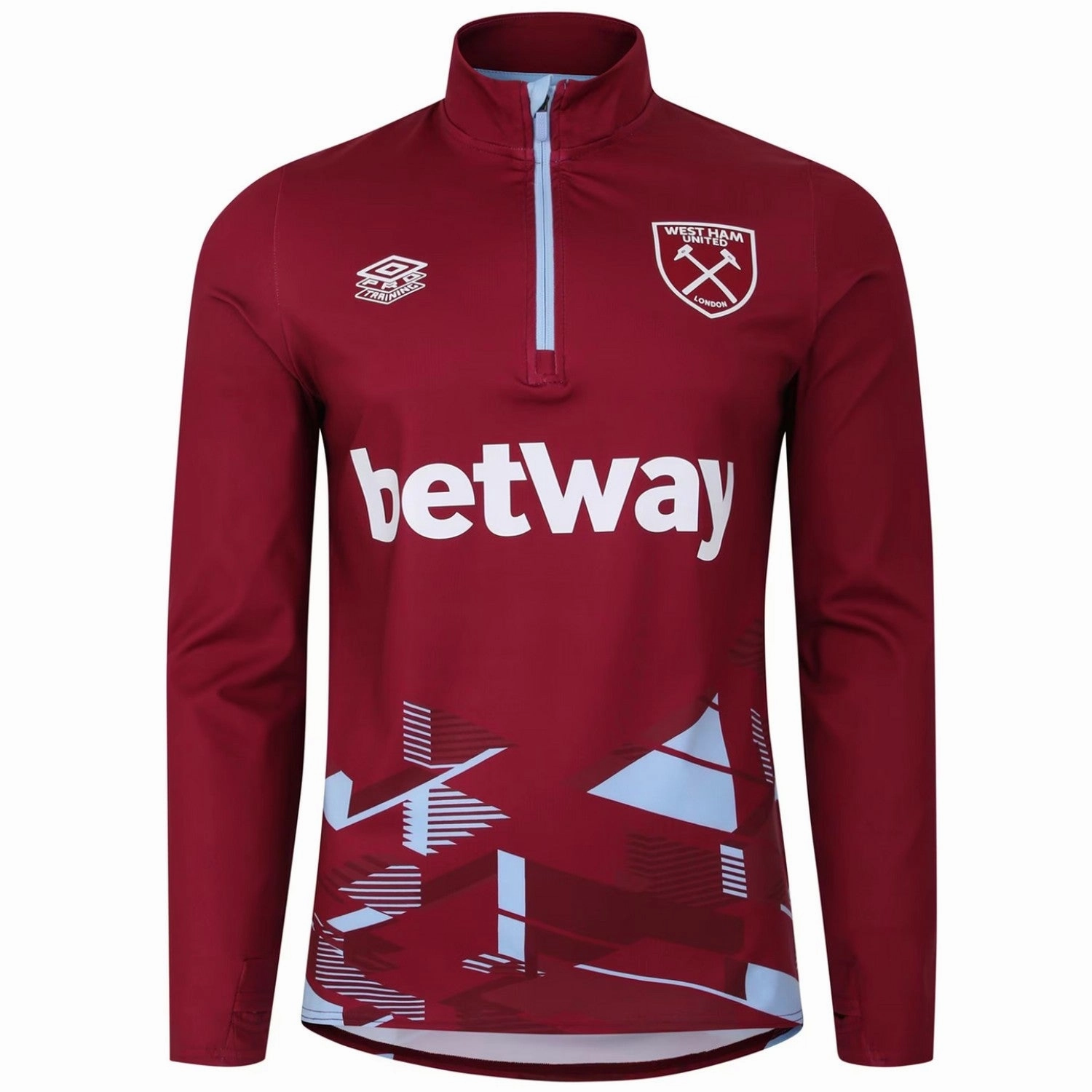 West Ham United pre-match training technical sweat top 2023/24  - Umbro Cashmere