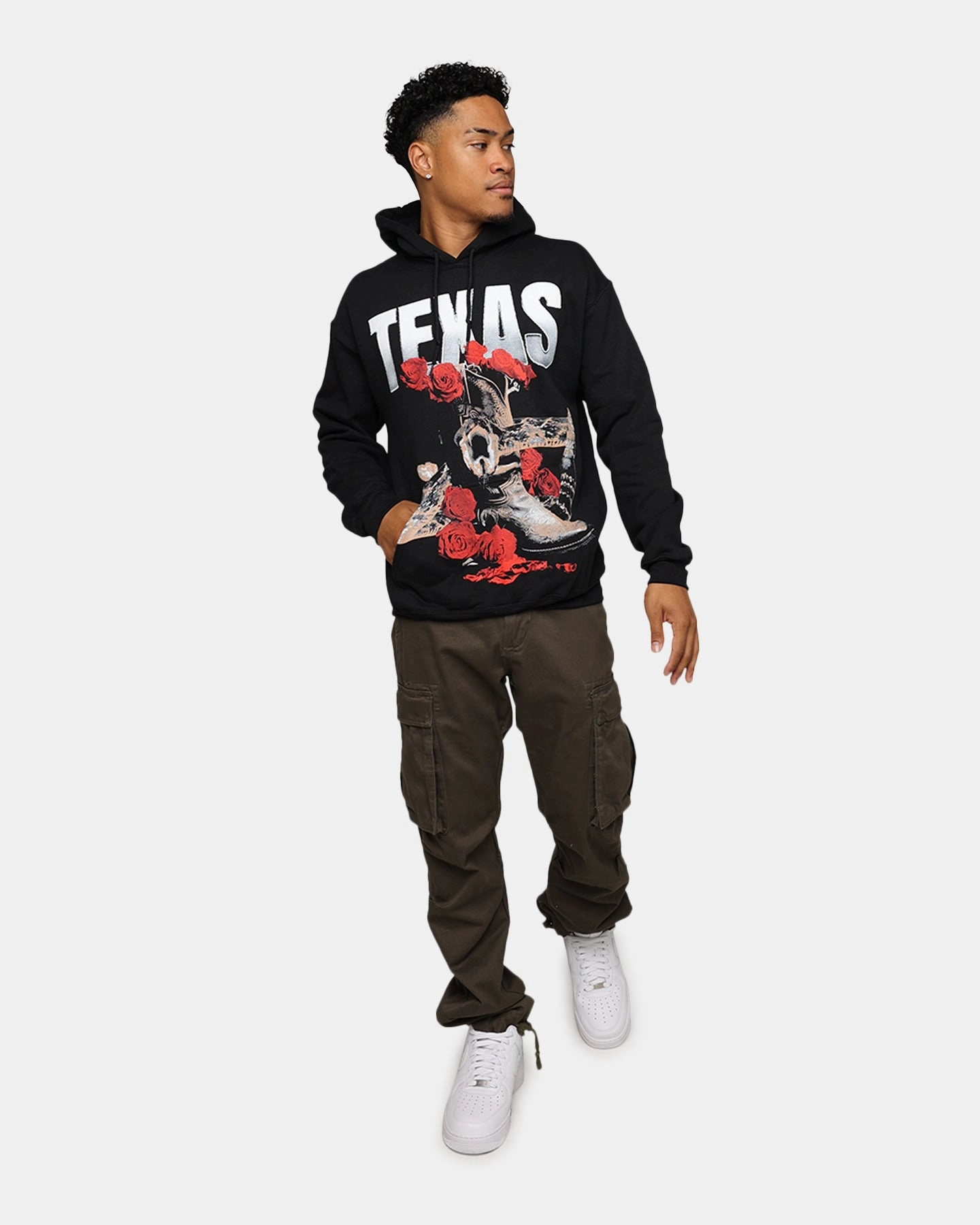 All Weather Performance Goat Crew Texas Vintage Hoodie Black