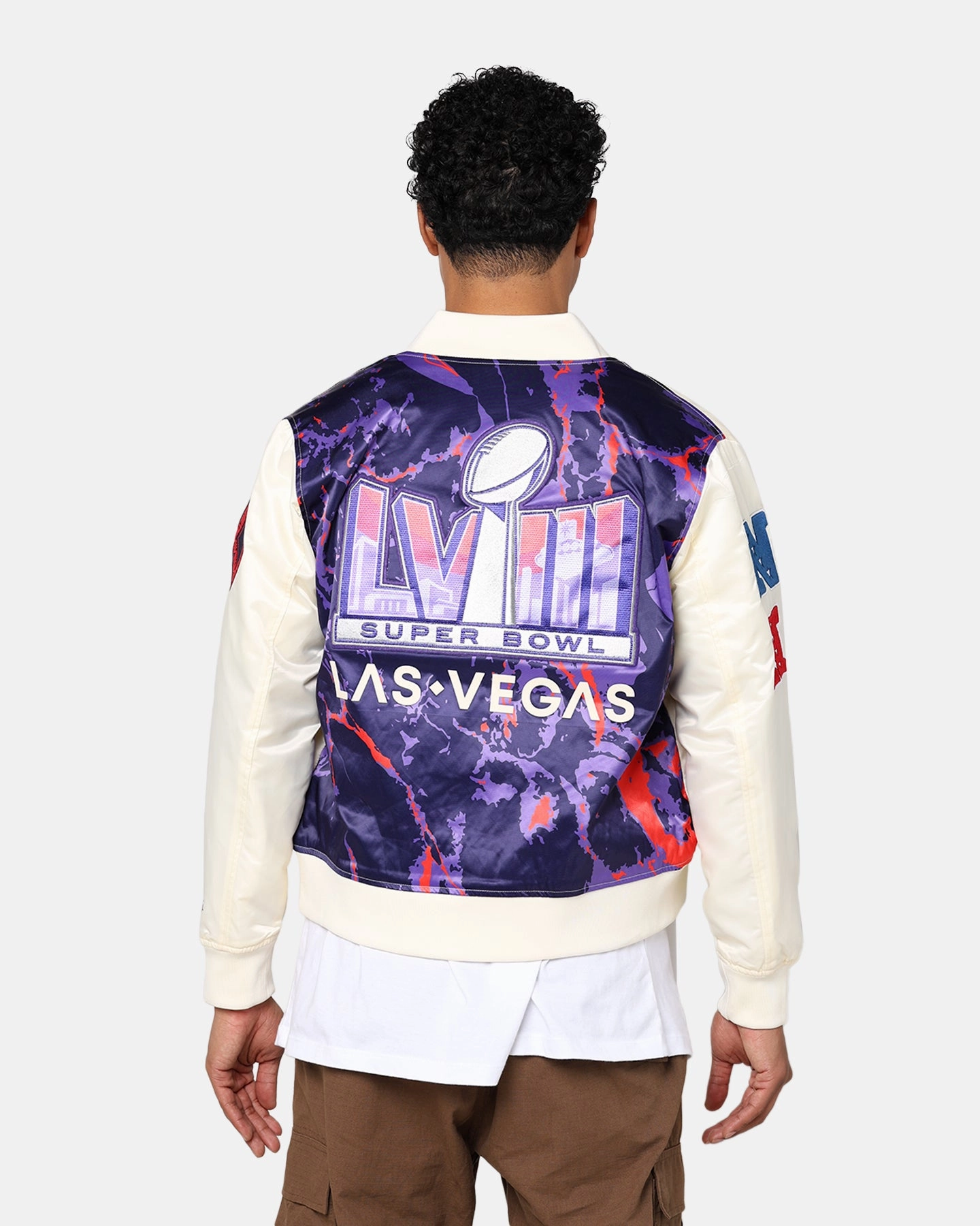 Pro Standard NFL Super Bowl LVIII Sublimated Jacket Eggshell Hidden Zipper Closure