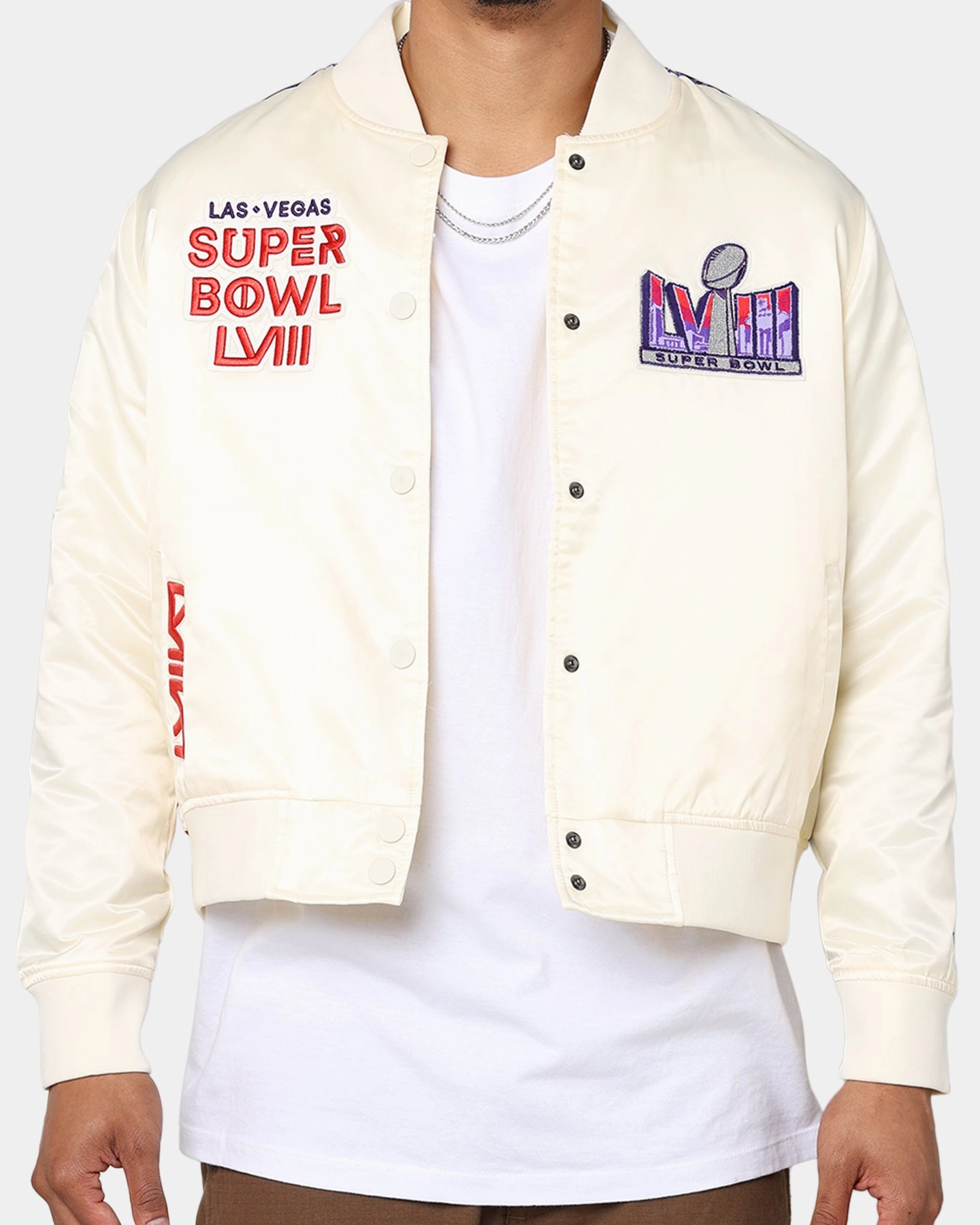 Premium Fit Argue Pro Standard NFL Super Bowl LVIII Sublimated Jacket Eggshell