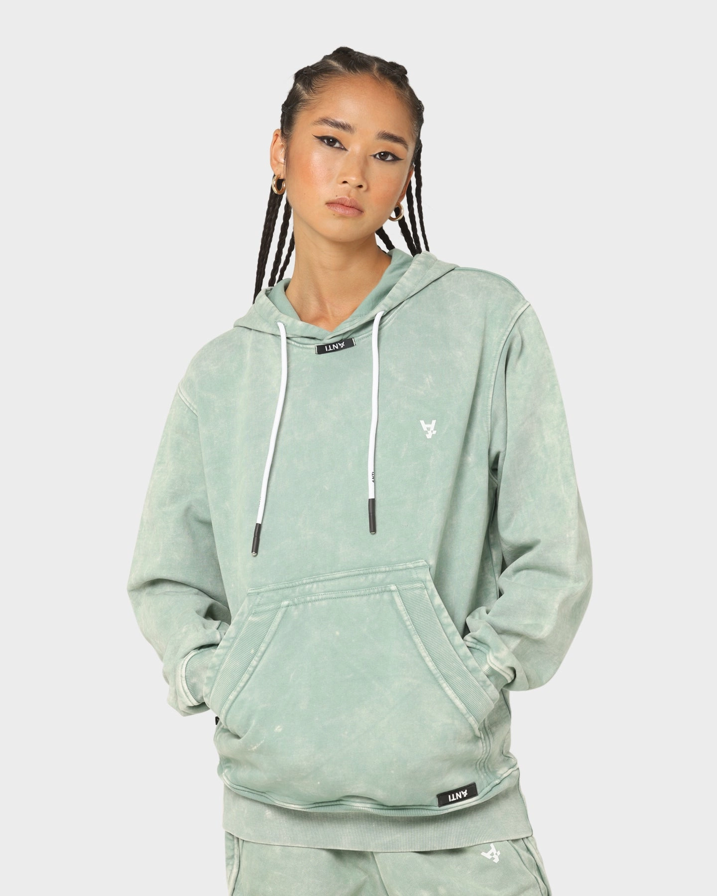 Quilted Lining Acknowledge The Anti Order Anti Essential Hoodie Green Crystal