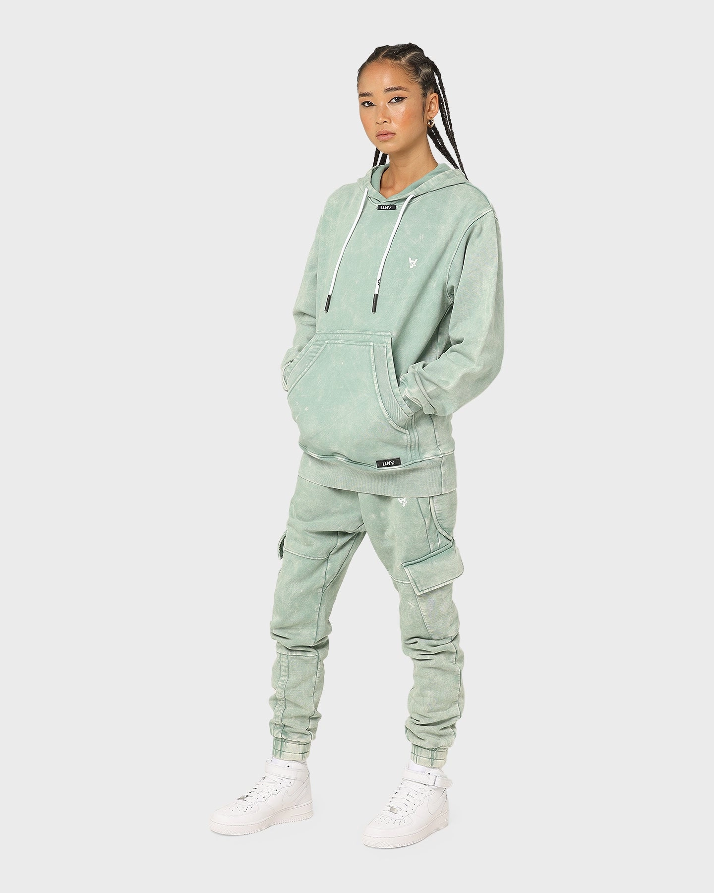 Mountain Ready OversizedFit The Anti Order Anti Essential Hoodie Green Crystal