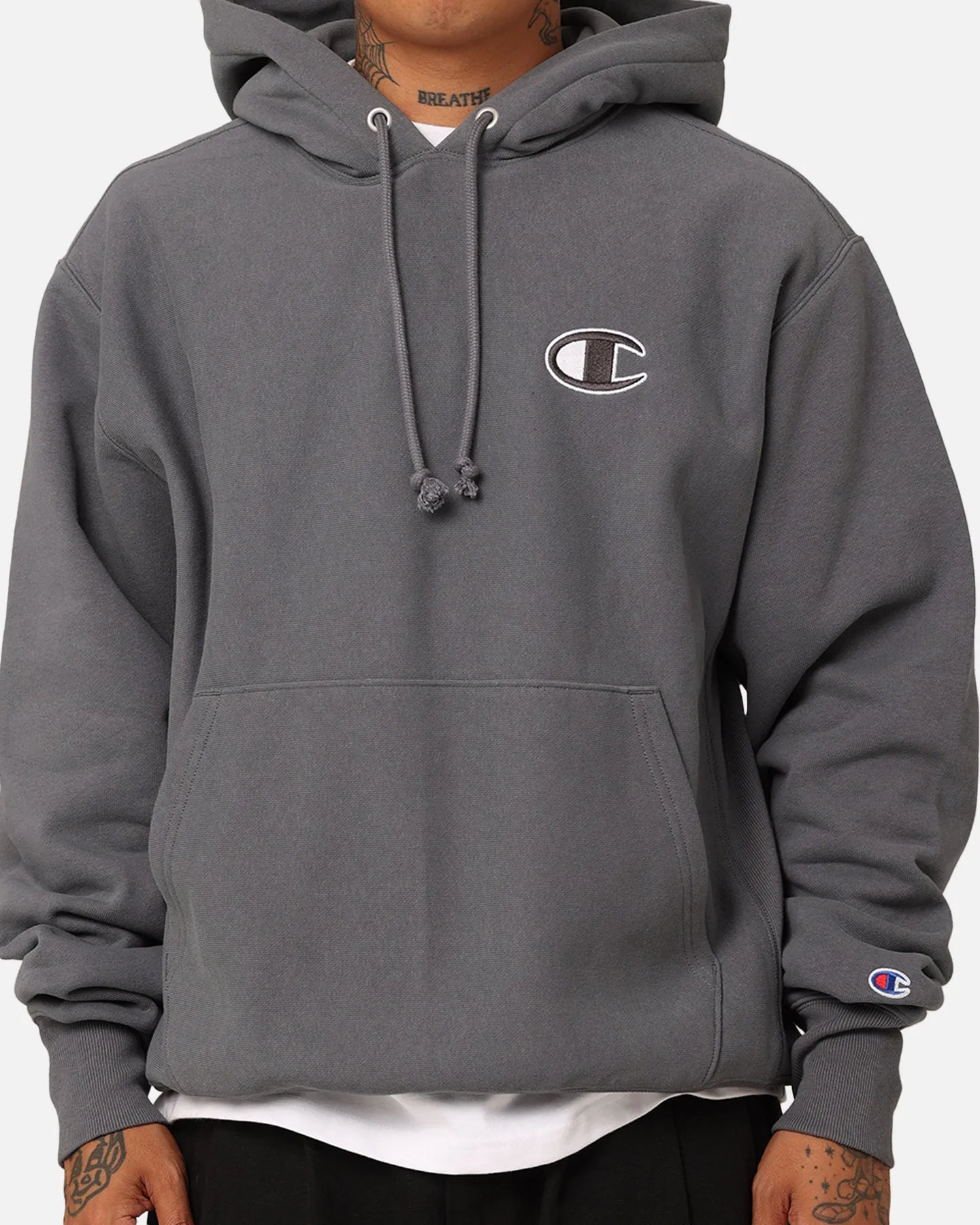 Minimal Utility Collectible Champion Reverse Weave Big C Hoodie Medium Gray
