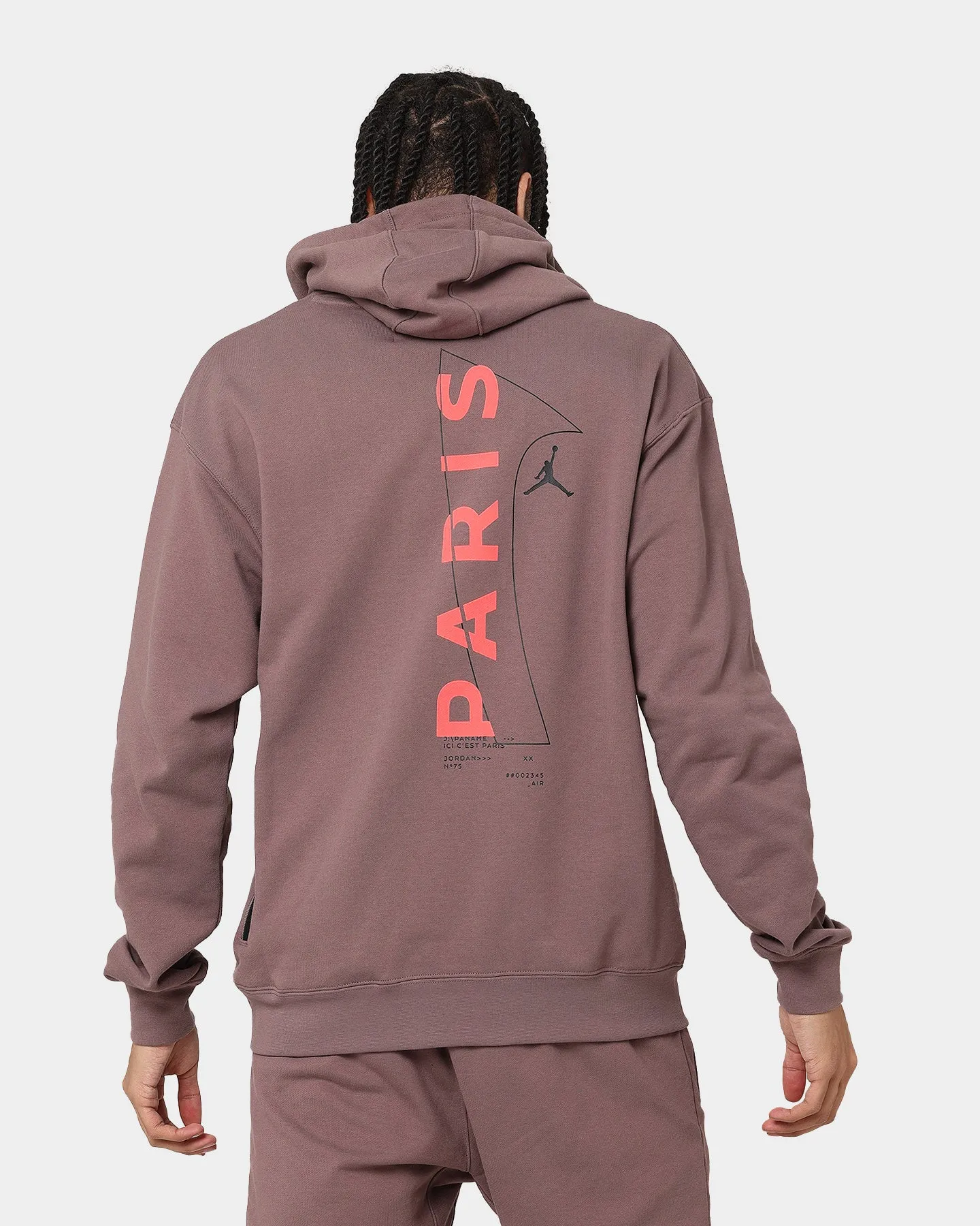 Allure Jordan X Paris Saint-Germain Fleece Pullover Hoodie Plum Eclipse