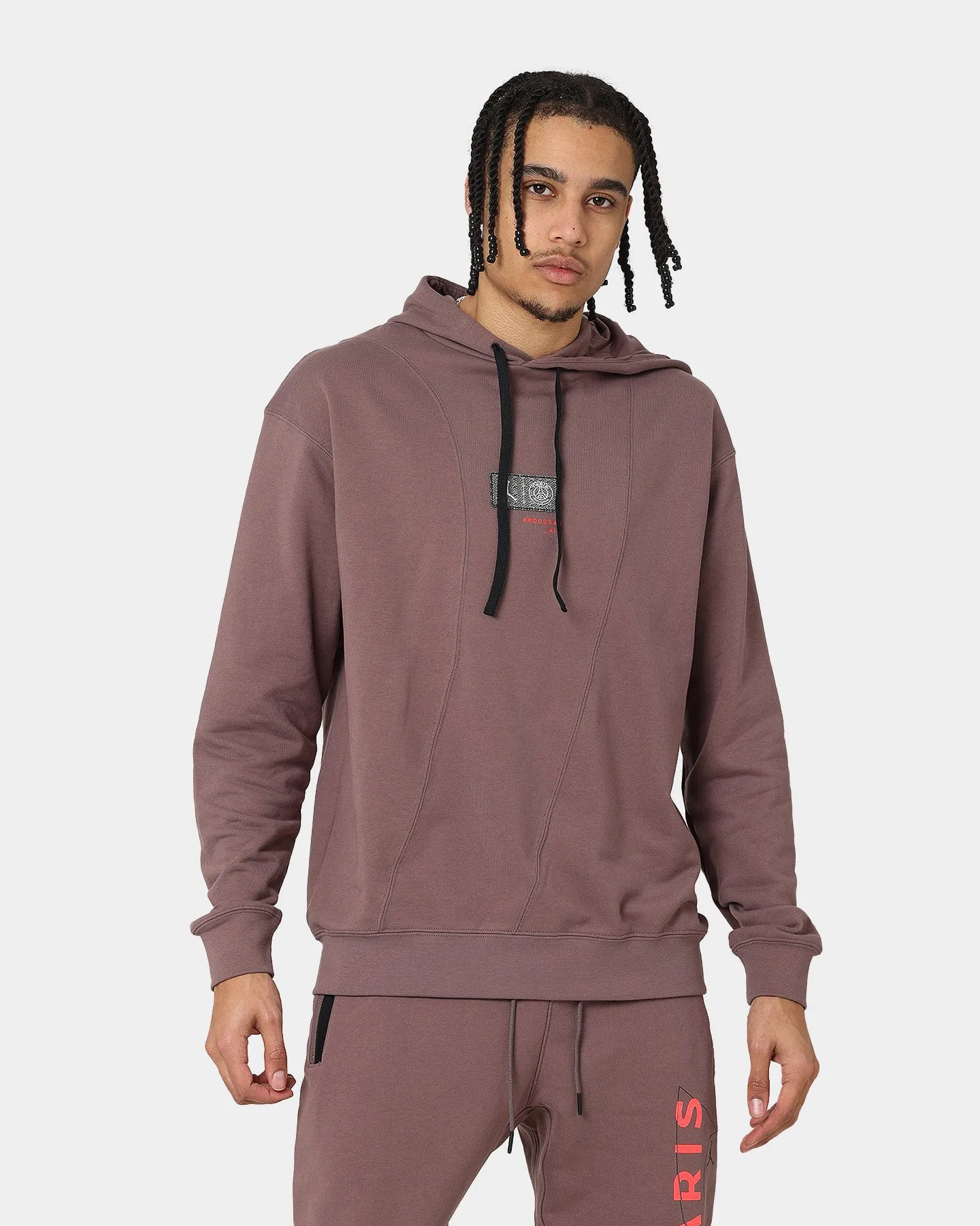 Work Layer Chance Jordan X Paris Saint-Germain Fleece Pullover Hoodie Plum Eclipse