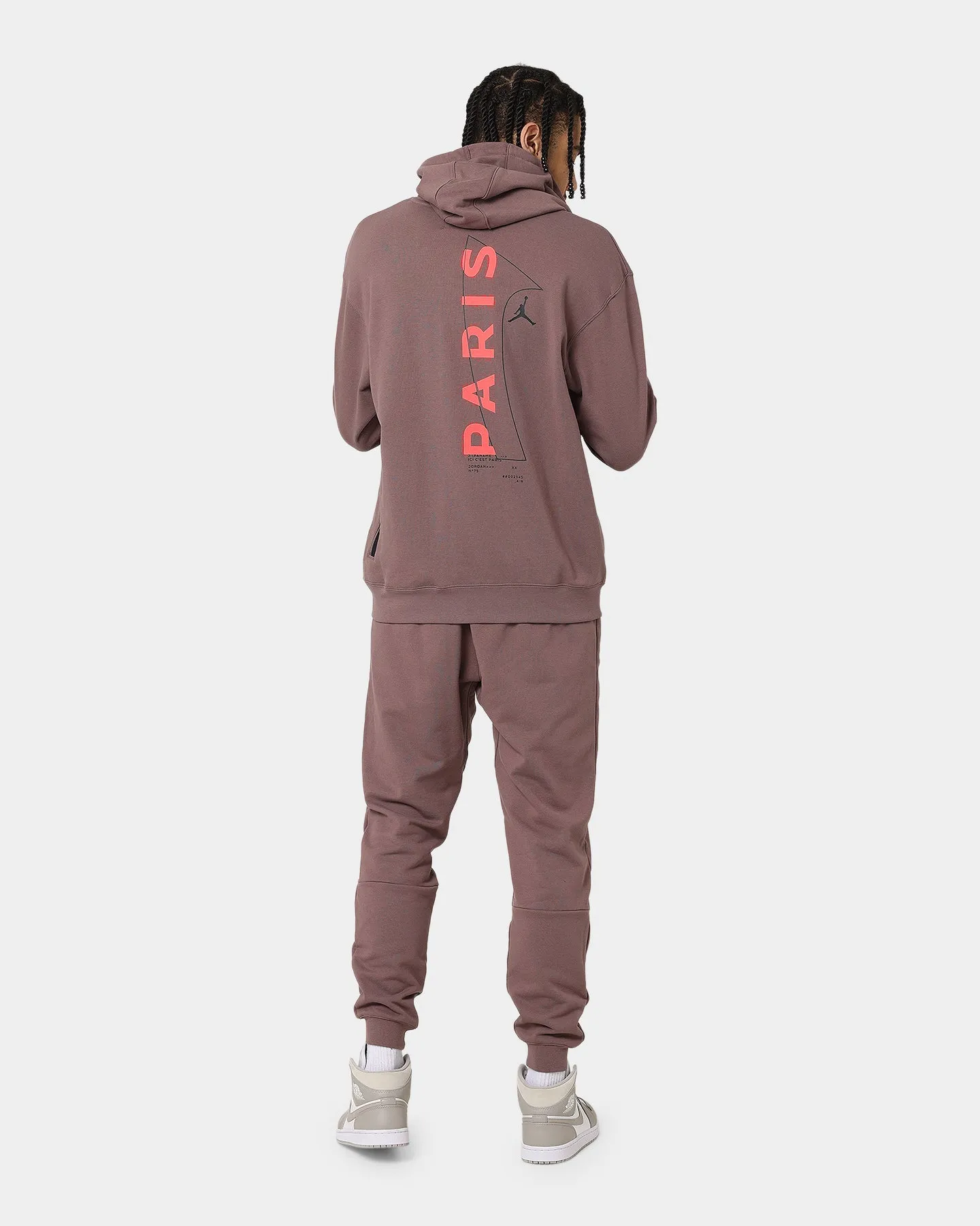 LowProfile Seam Design foldable Jordan X Paris Saint-Germain Fleece Pullover Hoodie Plum Eclipse