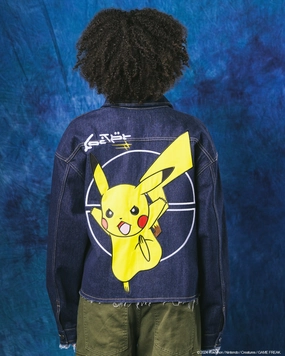 Pok??mon By Loiter Pikachu Denim Jacket Indigo Odor Resistant Treatment