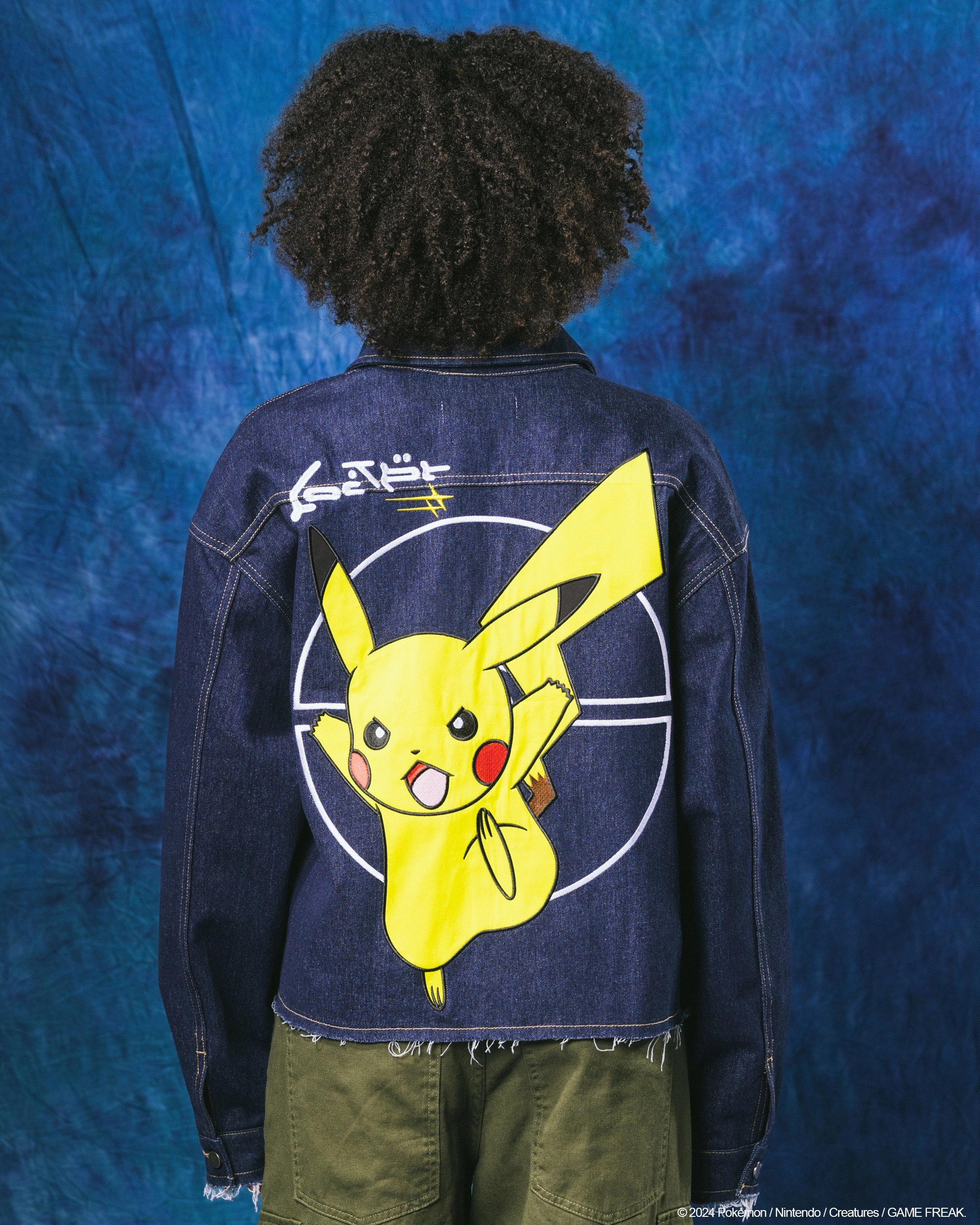 Pok??mon By Loiter Pikachu Denim Jacket Indigo Odor Resistant Treatment
