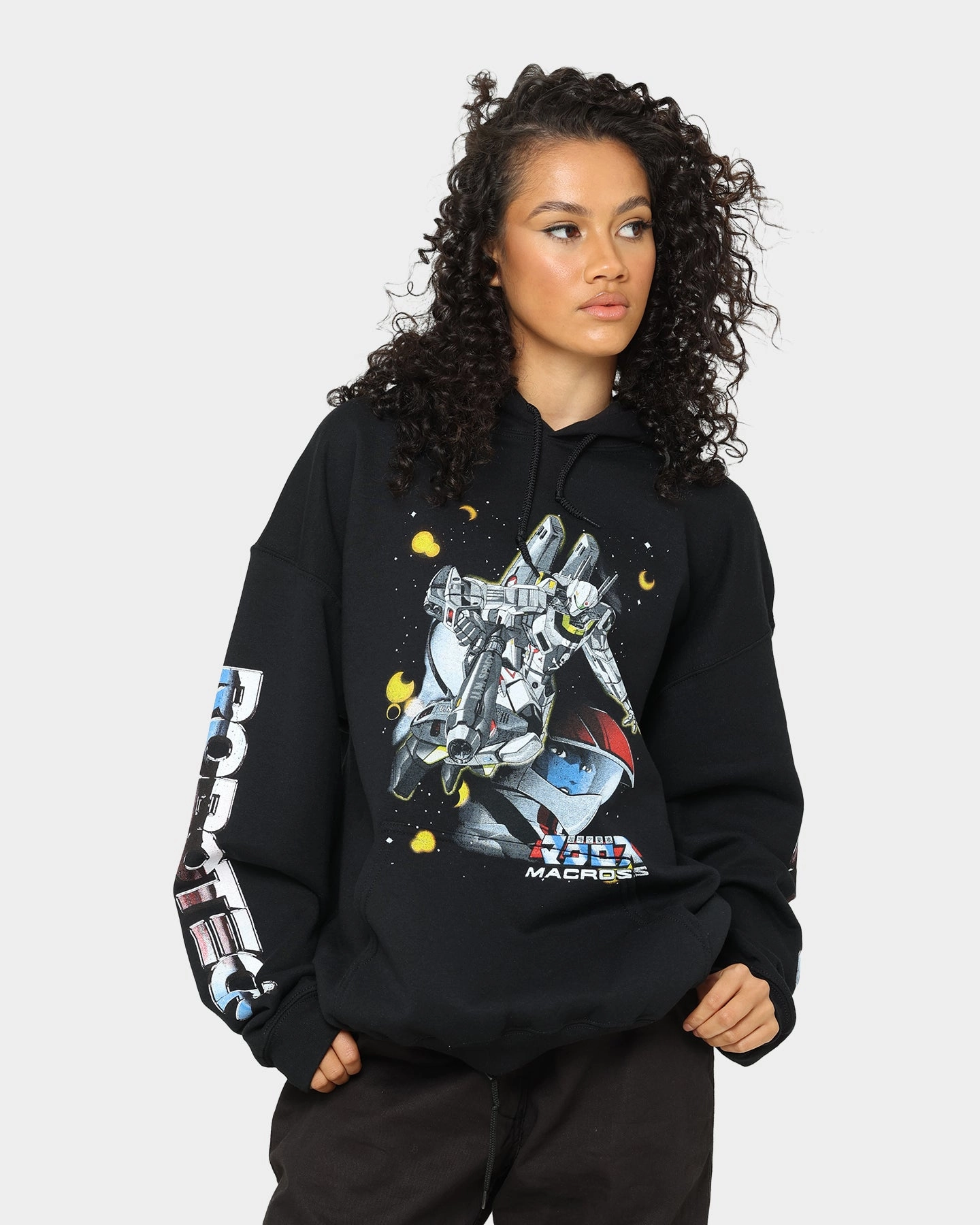American Thrift X Robotech Macros Saga Hoodie Black anniversary event
